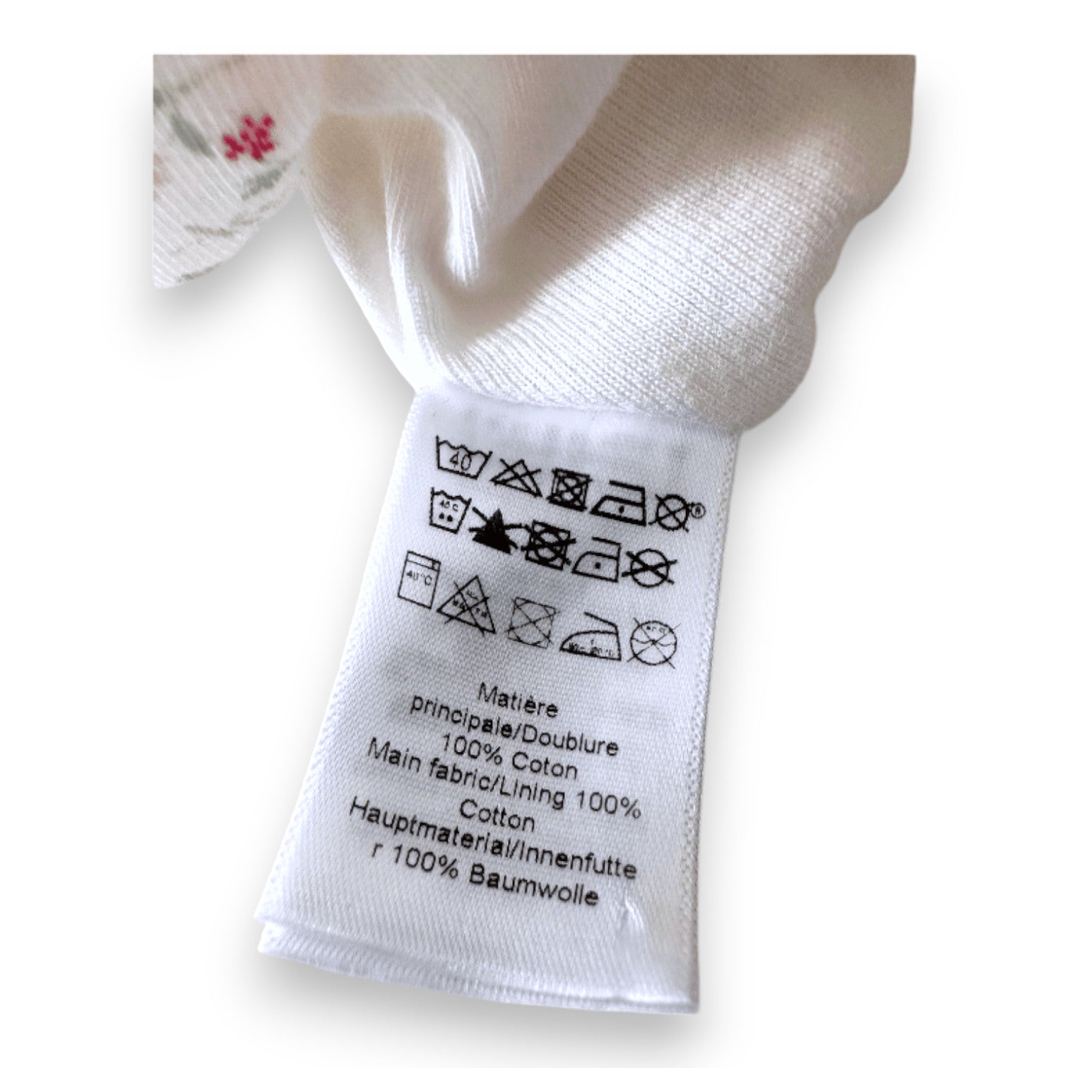 PETIT BATEAU - White floral bob - 1 month