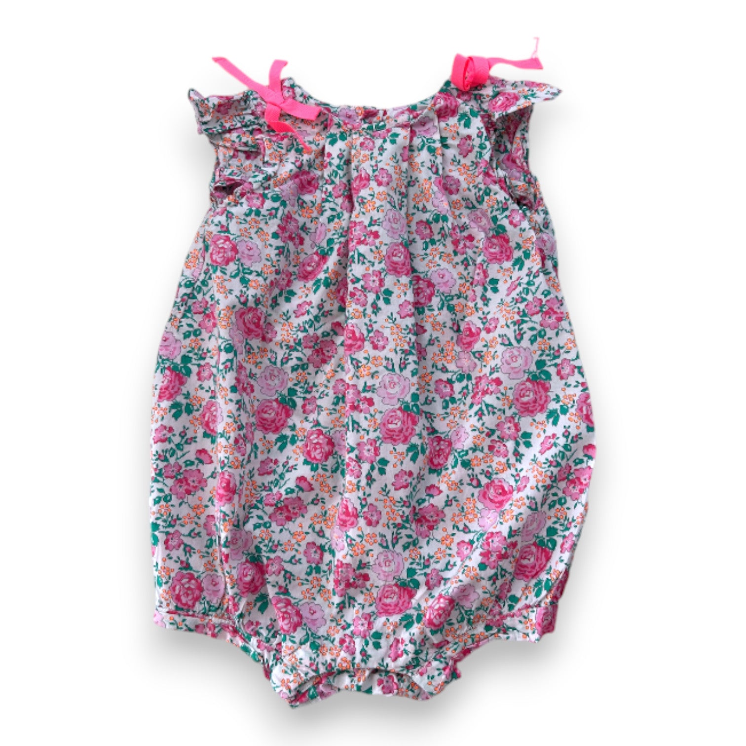 JACADI - Weißer Jumpsuit mit Blumenmuster - 6 Monate