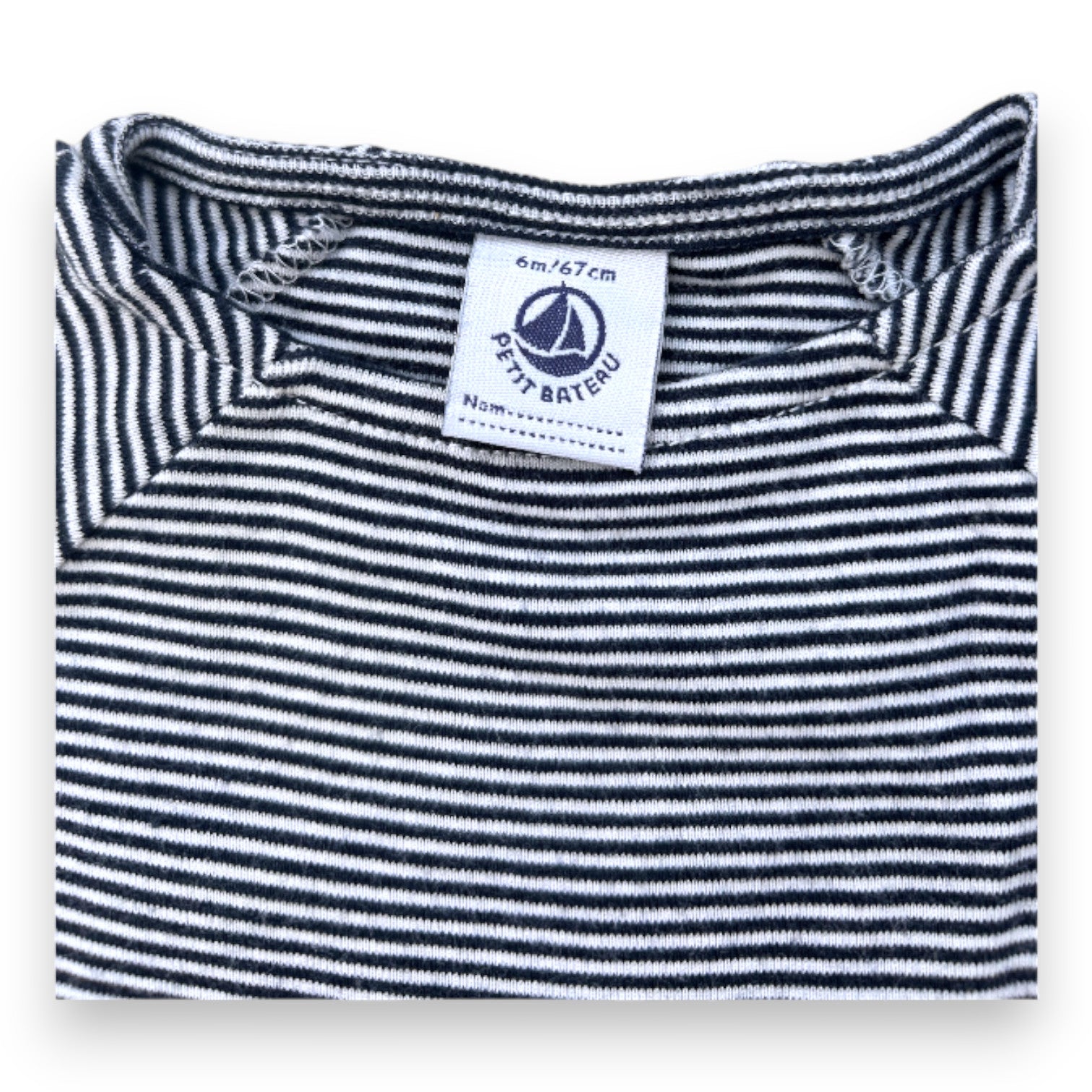 PETIT BATEAU - Blue and white striped dress - 6 months