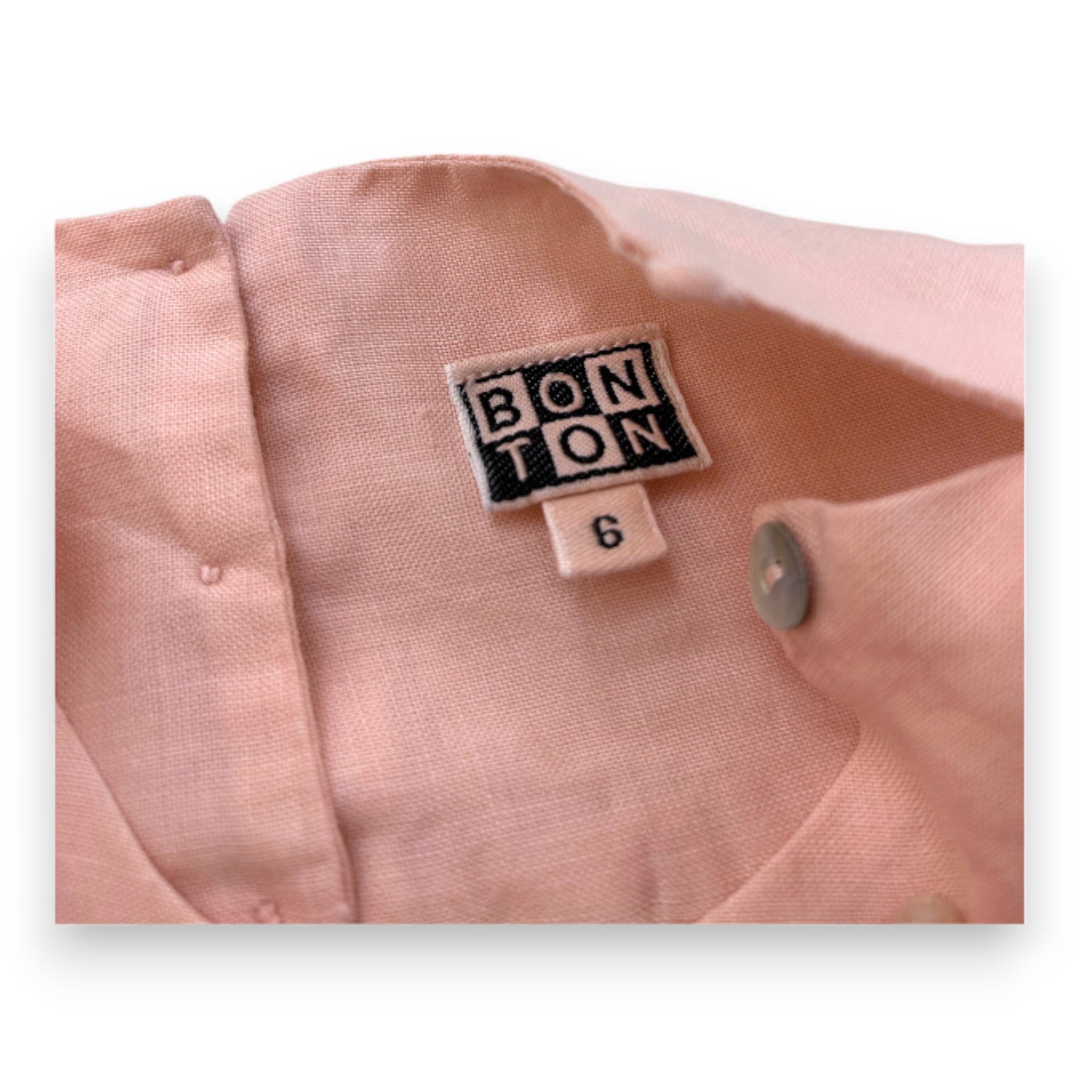 BONTON - Rosafarbenes Set aus Bluse und Pumphose - 6 Monate