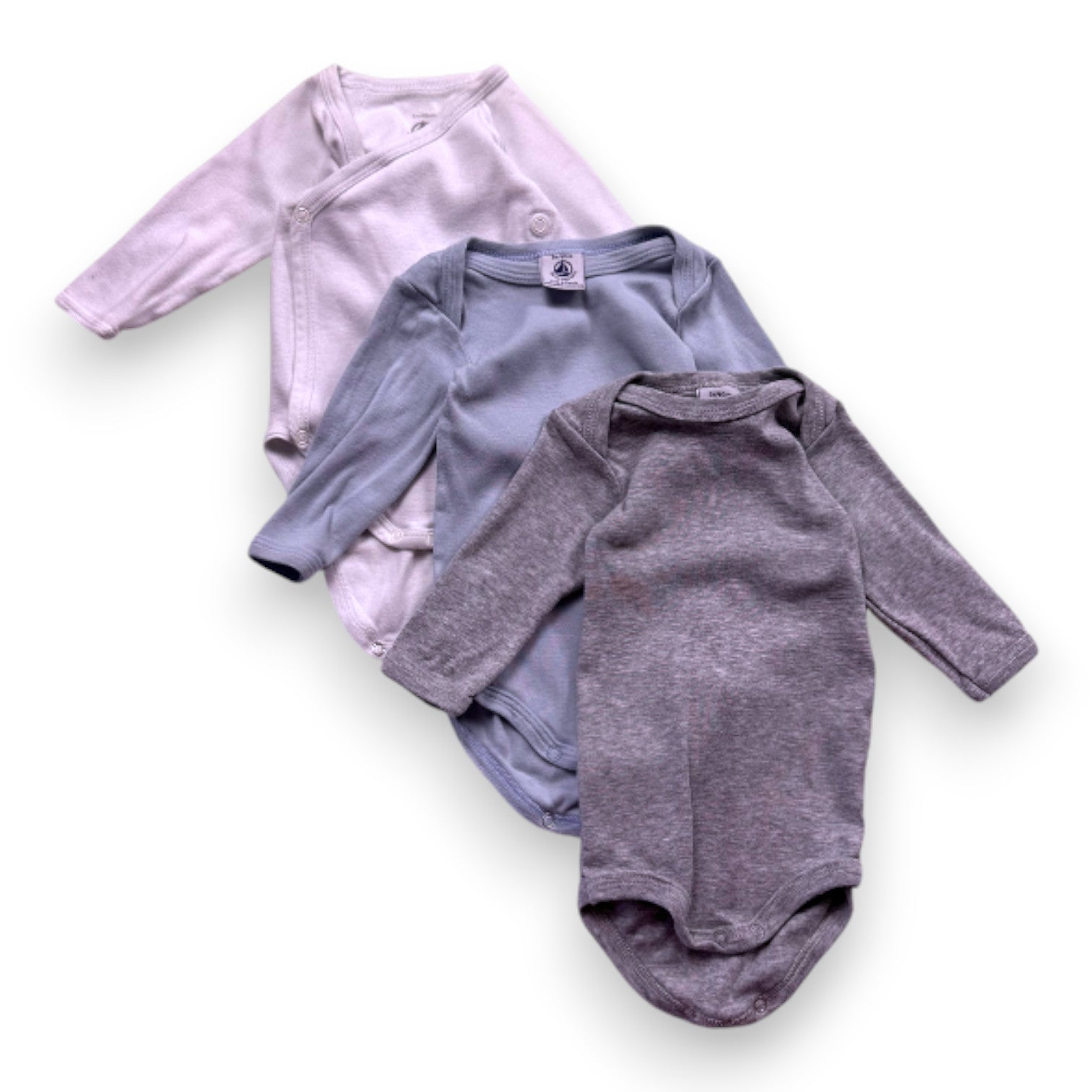 PETIT BATEAU - 3er-Pack Langarmbodys - 3 Monate
