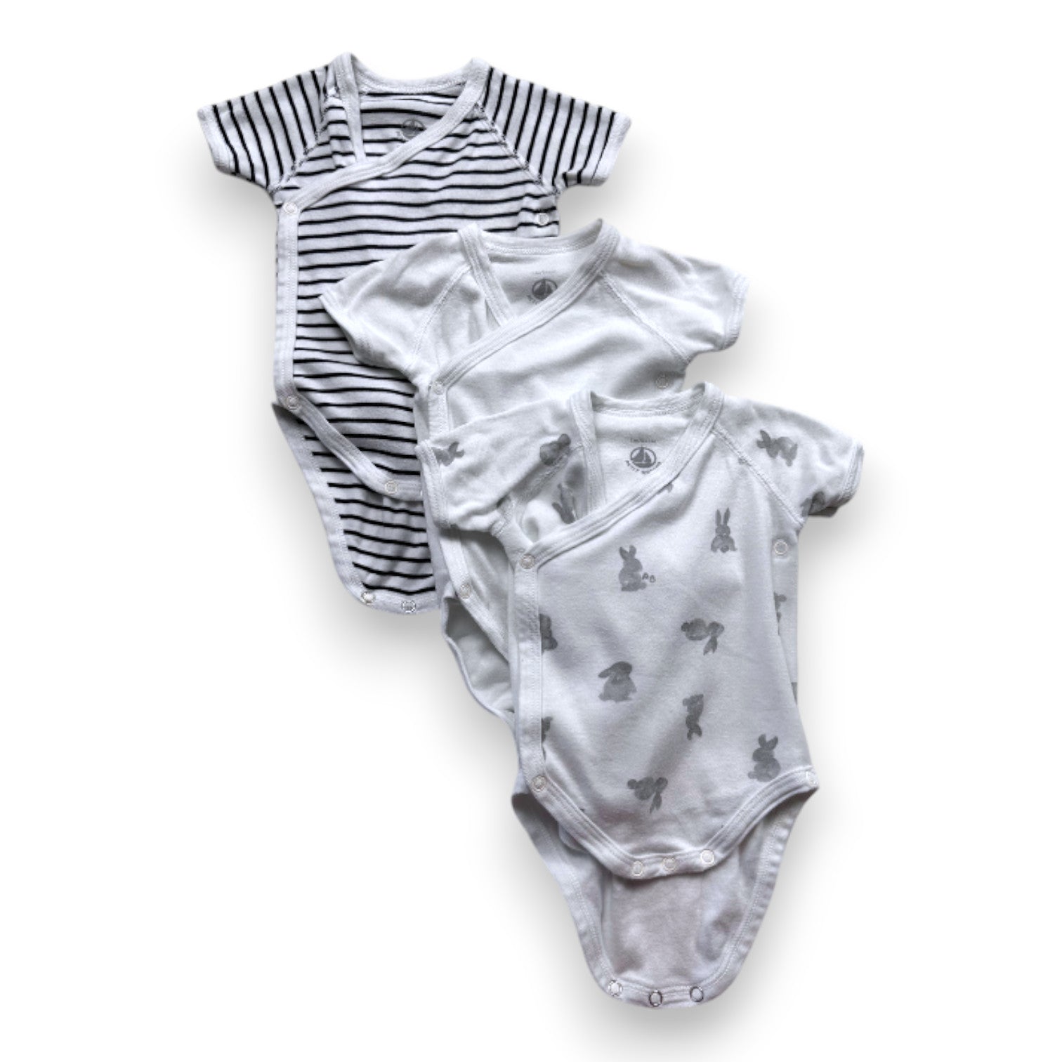 PETIT BATEAU - 3er-Pack Kurzarm-Bodys - 1 Monat