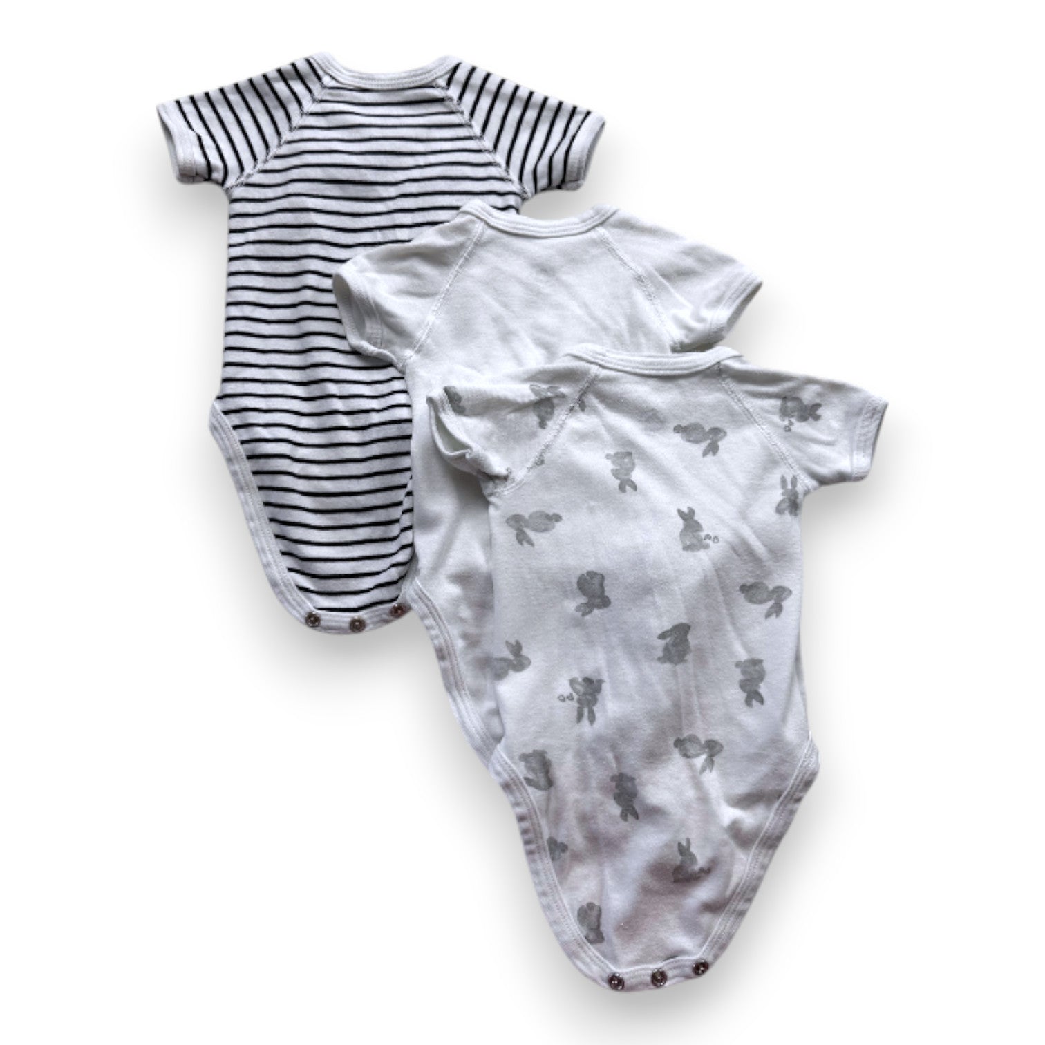 PETIT BATEAU - 3er-Pack Kurzarm-Bodys - 1 Monat