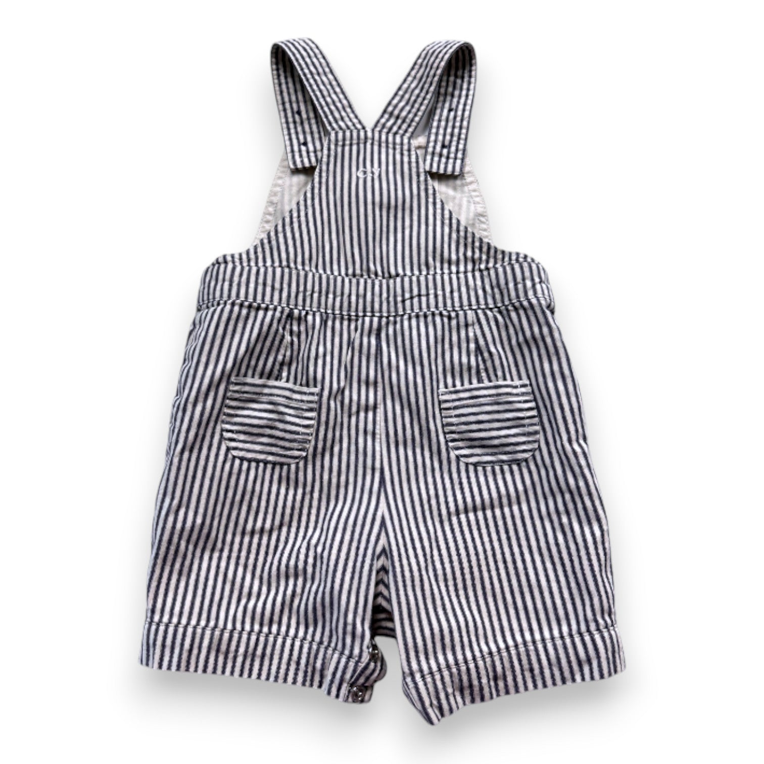 CYRILLUS - Blau-weiß gestreifte Latzhose - 6 Monate