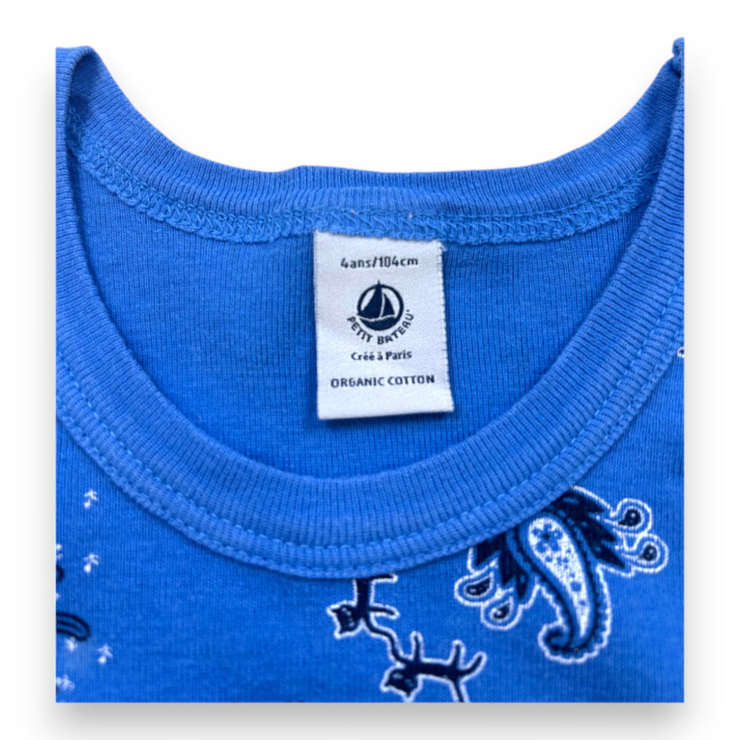 PETIT BATEAU - Blue patterned tank top - 4 years