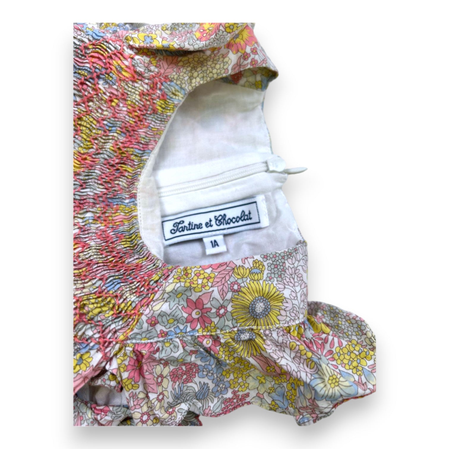 TARTINE & CHOCOLAT - Ensemble barboteuse et bob à fleurs - 12 mois