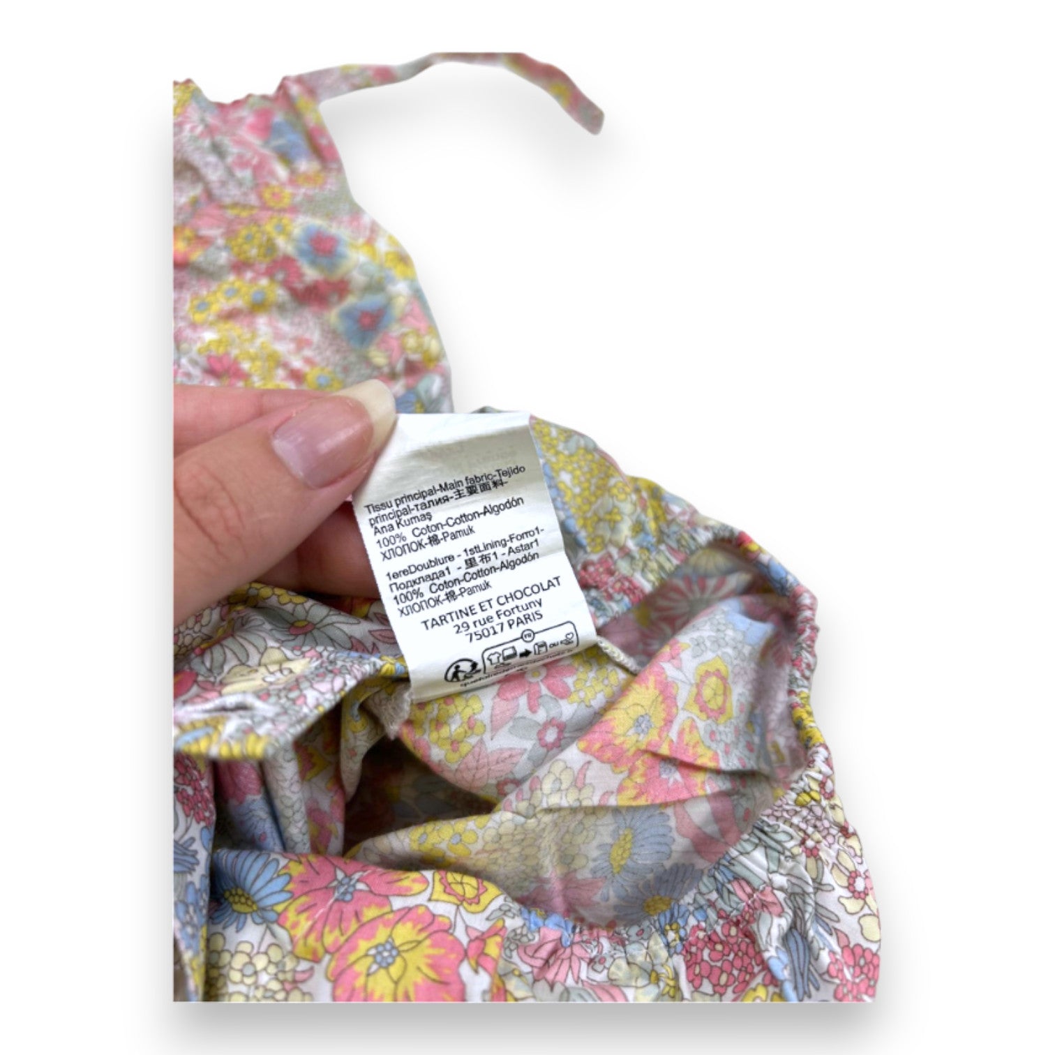 TARTINE & CHOCOLAT - Ensemble barboteuse et bob à fleurs - 12 mois