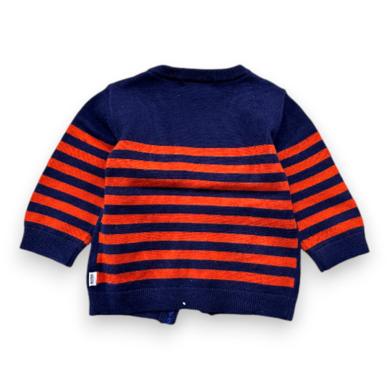 HUGO BOSS - Cardigan bleu marine et orange - 6 mois