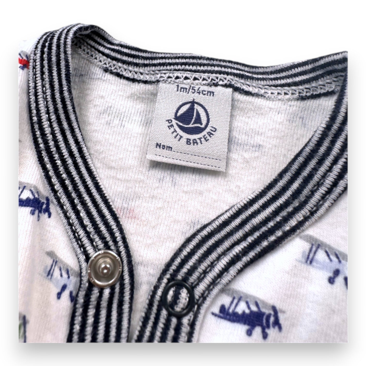 PETIT BATEAU - White pajamas with prints - 1 month