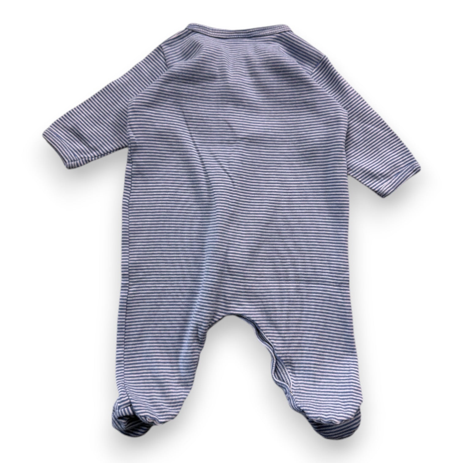 PETIT BATEAU - Blau-weiß gestreifter Pyjama - 1 Monat