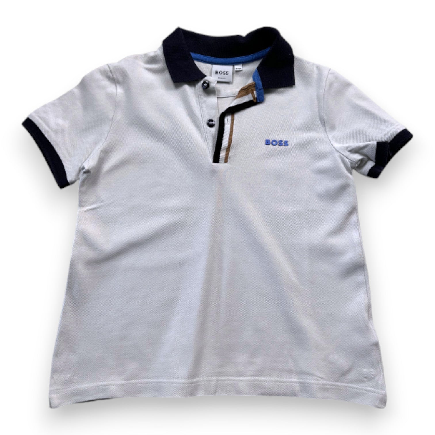 HUGO BOSS - Polo blanc à manches courtes - 8 ans