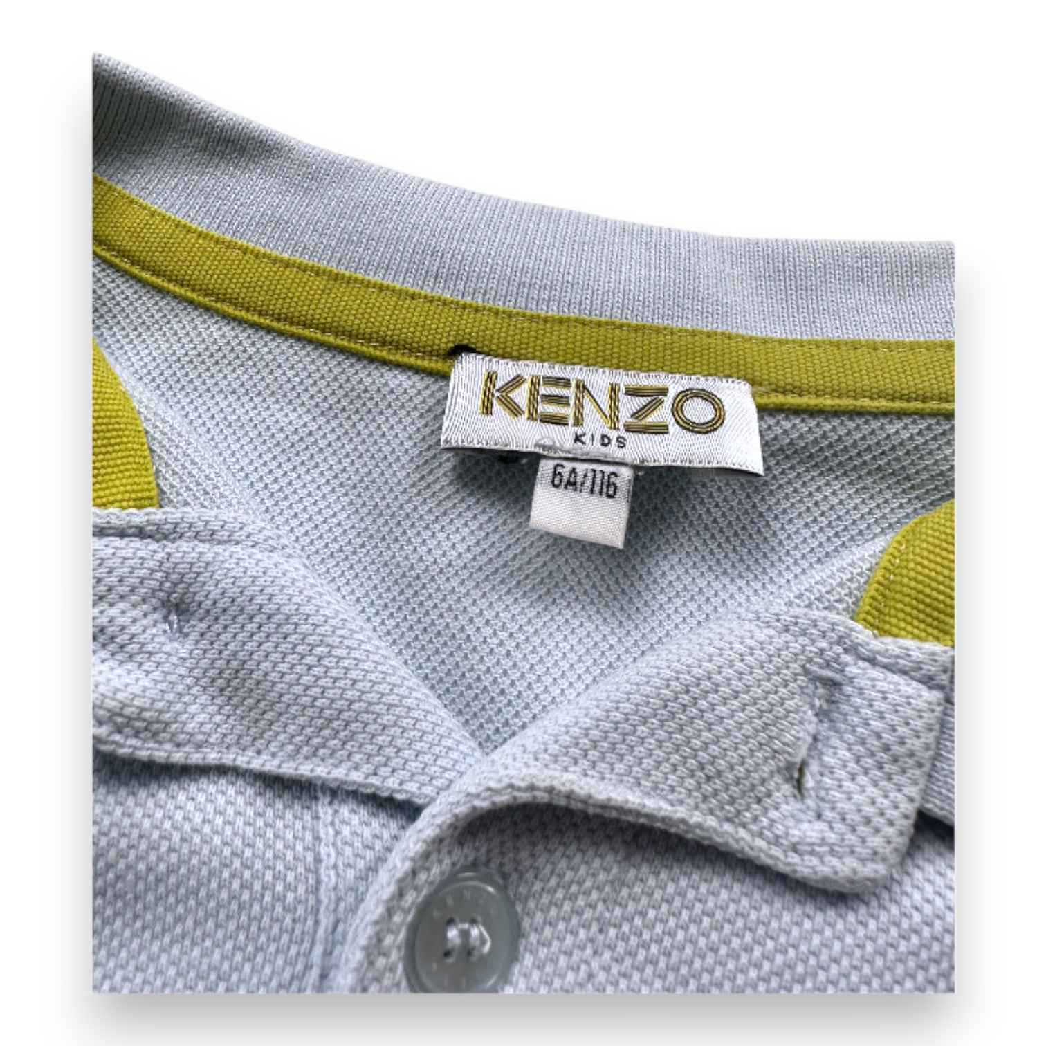 KENZO - Blue short-sleeved polo shirt with embroidered tiger - 6 years