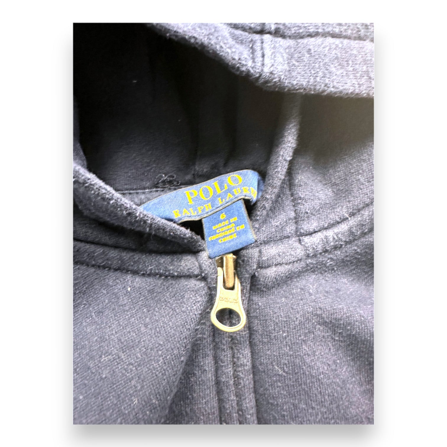 RALPH LAUREN - Navy blue zip-up sweatshirt - 6 years