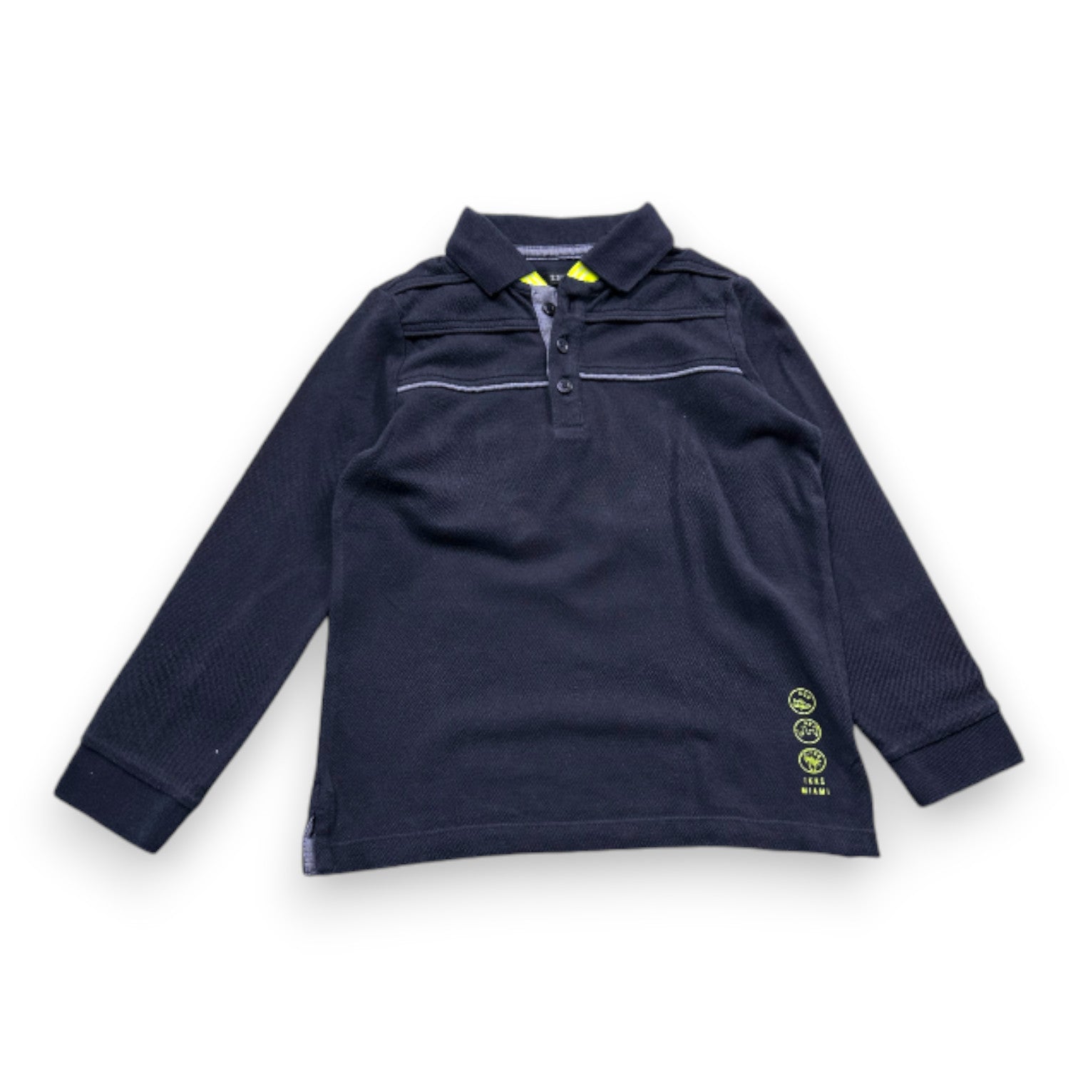 IKKS - Marineblaues Langarm-Poloshirt - 4 Jahre