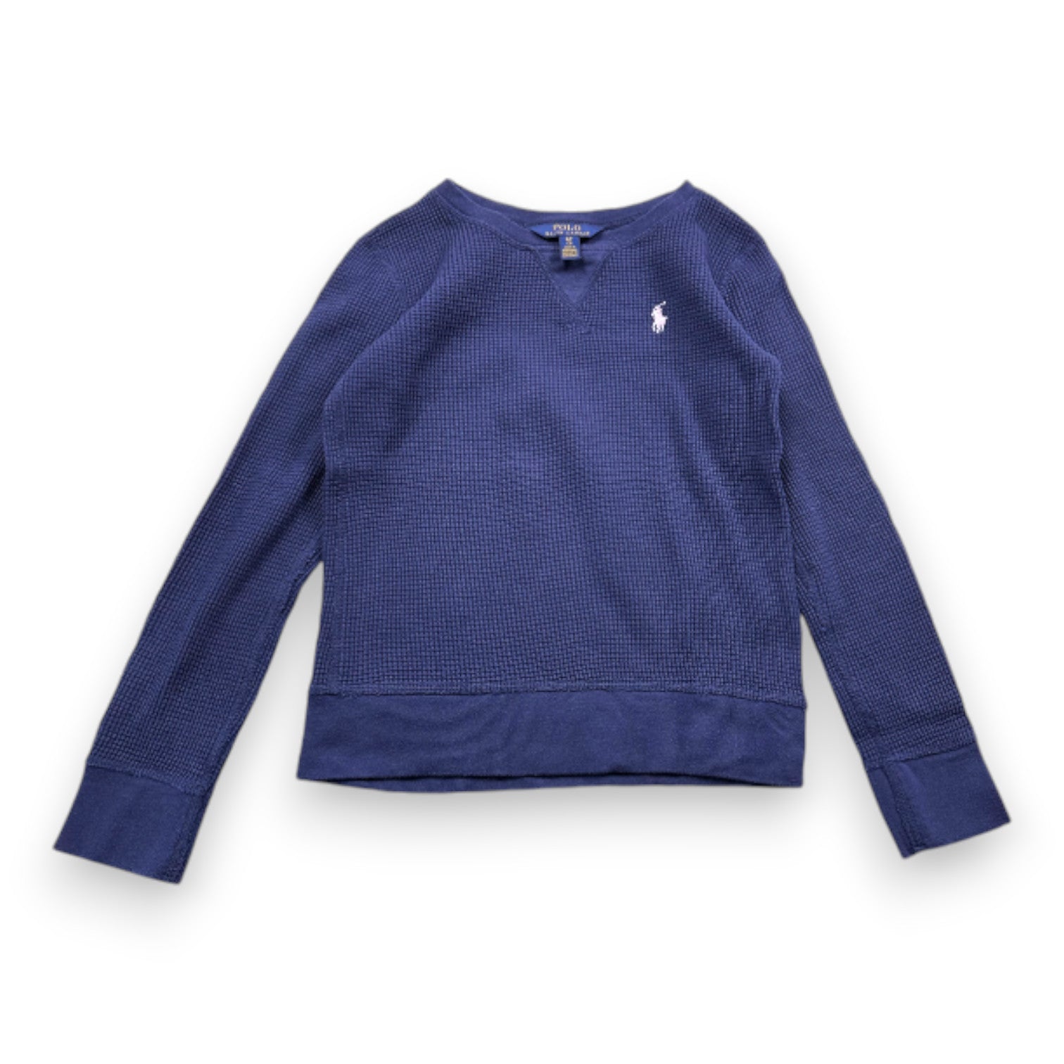 RALPH LAUREN - Blaues Langarm-T-Shirt - 7 Jahre