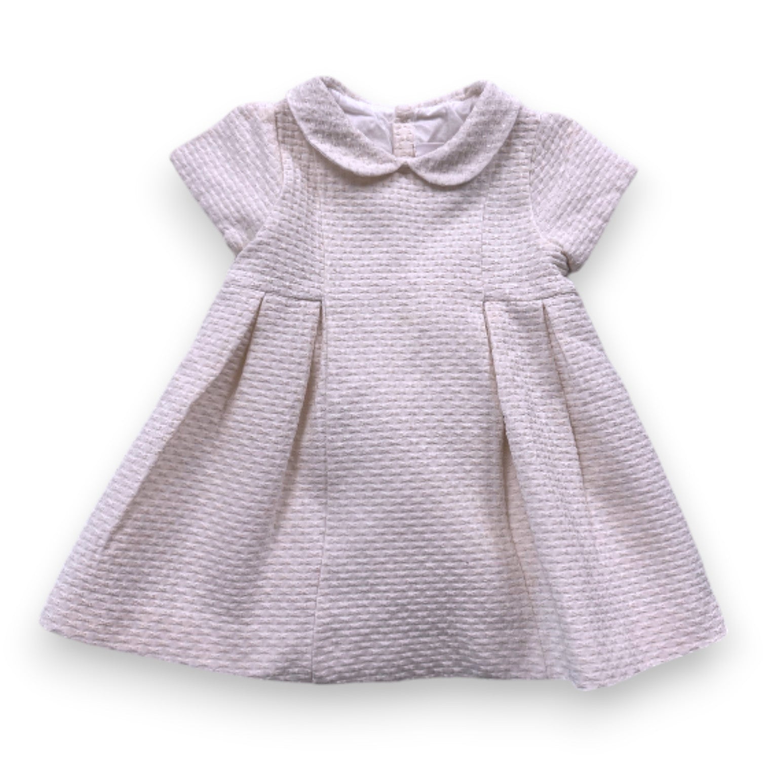 JACADI - White and gold short-sleeved dress - 12 months