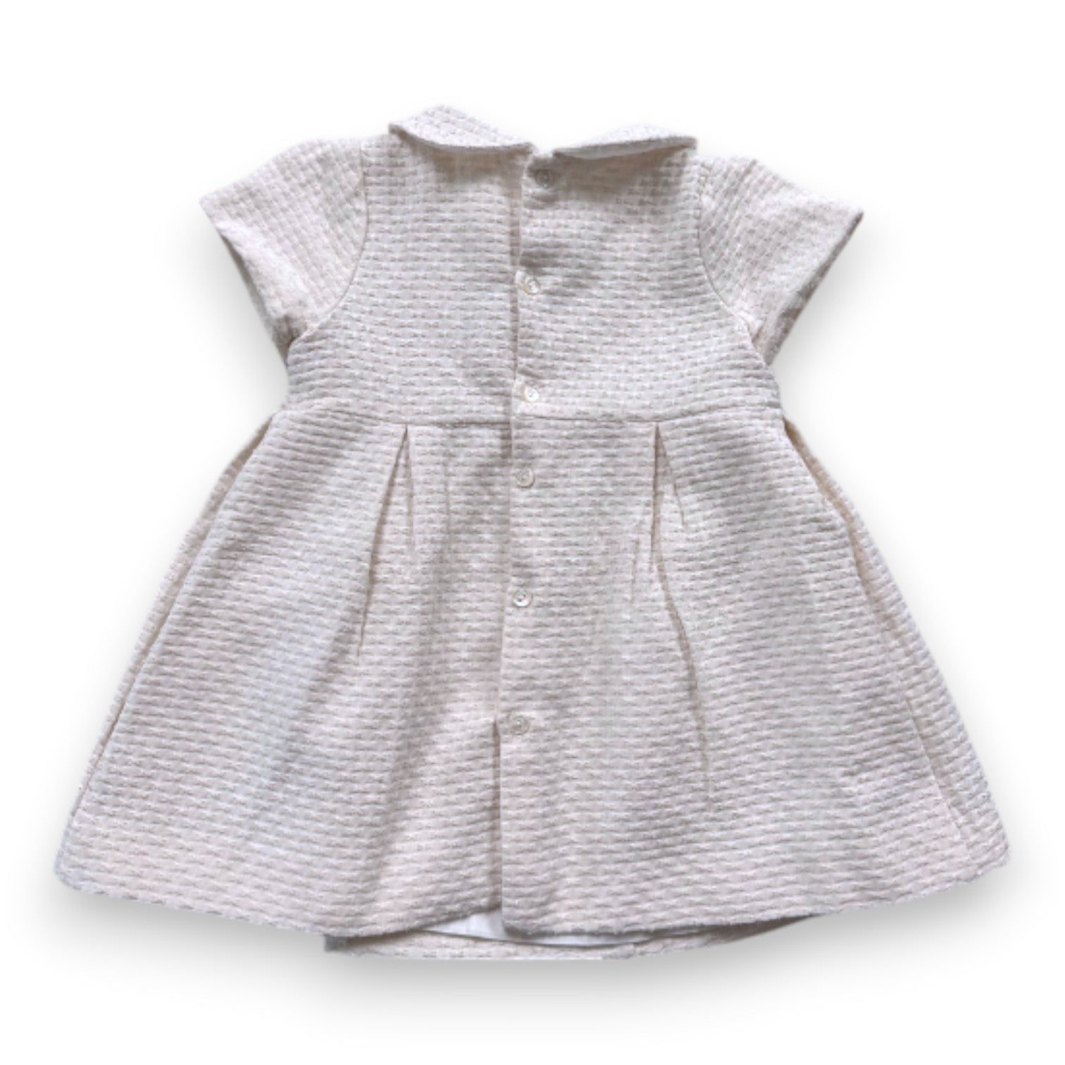 JACADI - White and gold short-sleeved dress - 12 months