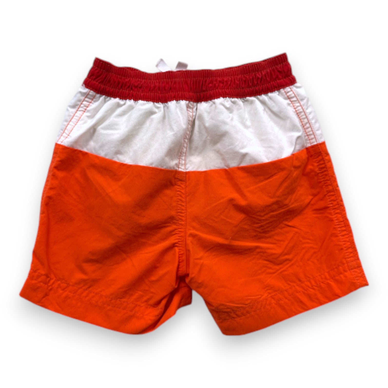 PETIT BATEAU - Orange and red swim shorts - 12 months