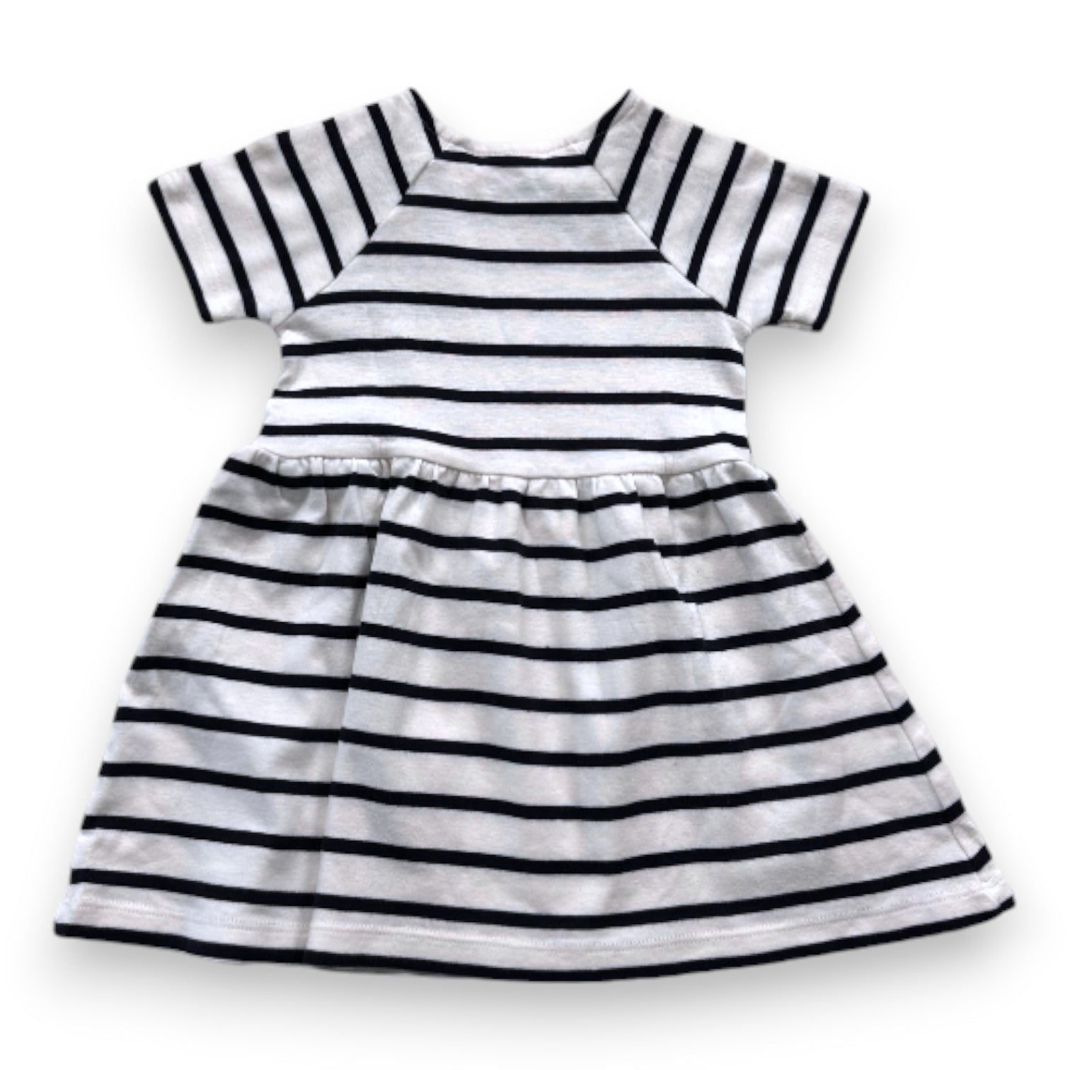 PETIT BATEAU - Blue and white striped dress - 12 months