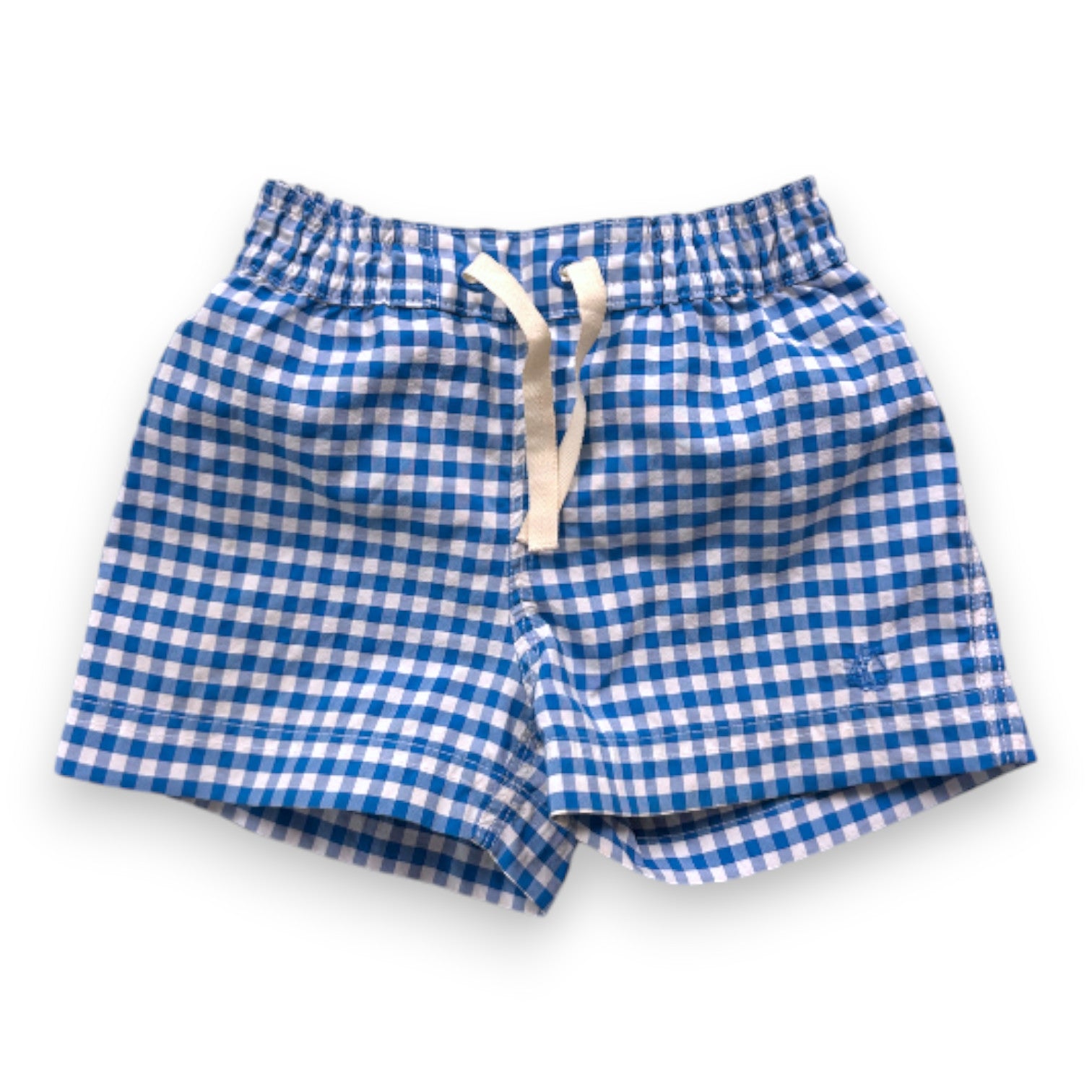 PETIT BATEAU - Blue gingham swim shorts - 12 months