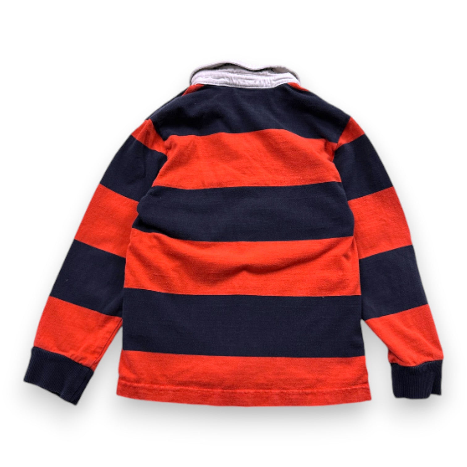 CYRILLUS - Polo à manches longues rouge et bleu à rayures - 6 ans