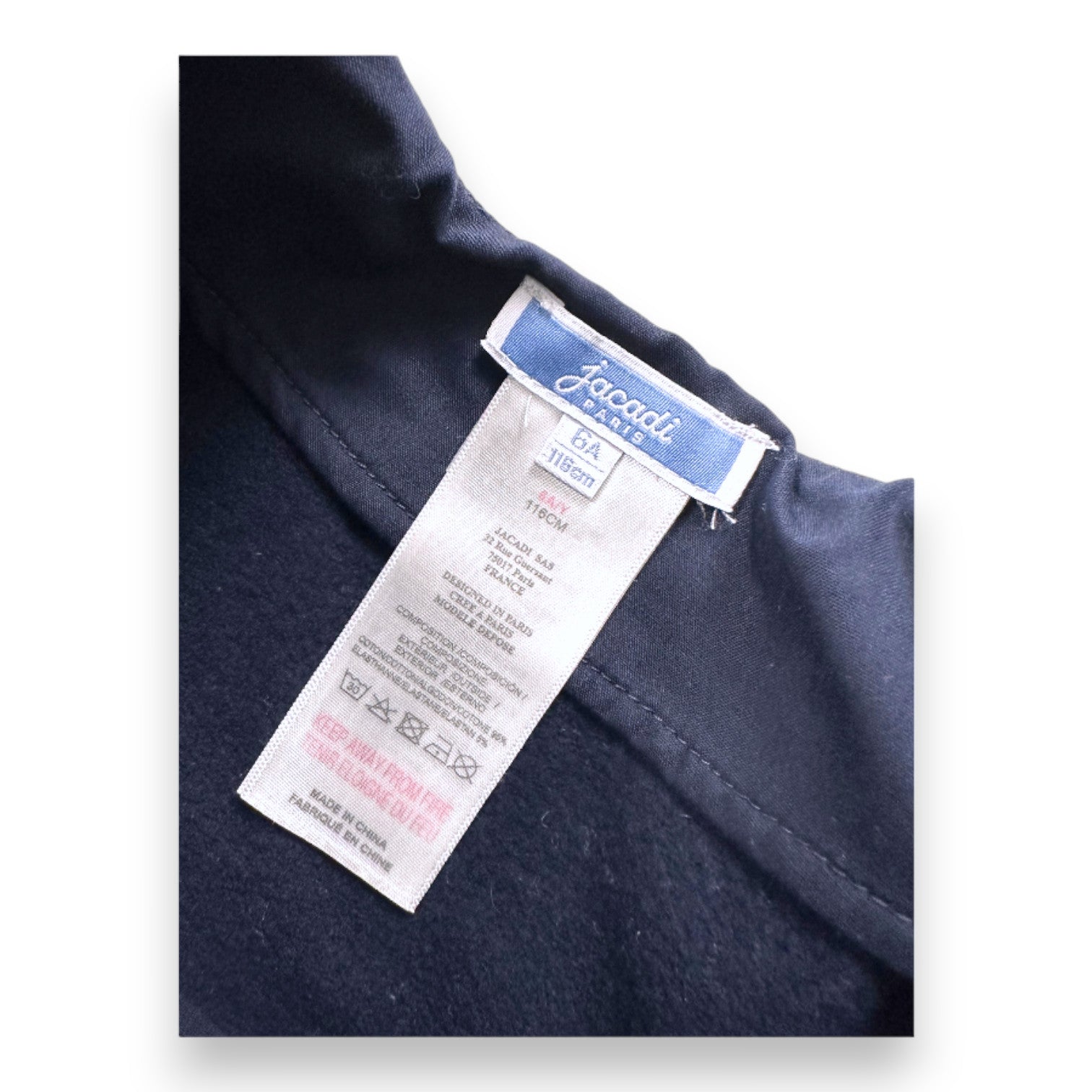 JACADI - Navy blue long-sleeved dress - 6 years