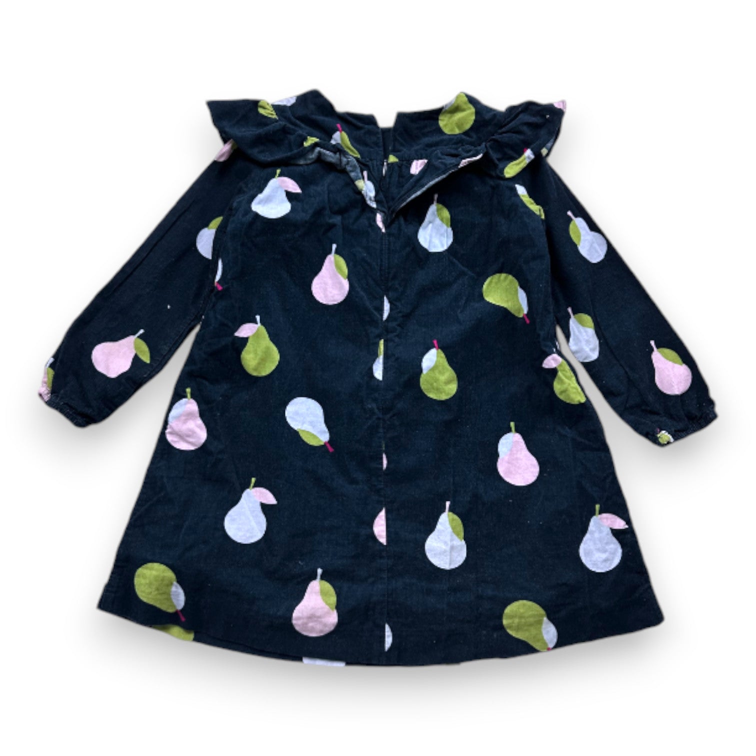 JACADI - Robe en velours bleu marine avec imprimés - 5 ans