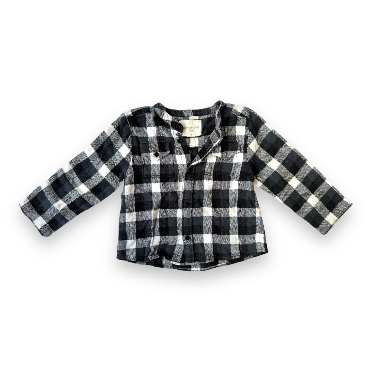 LOUIS LOUISE - Black and white checked shirt - 24 months