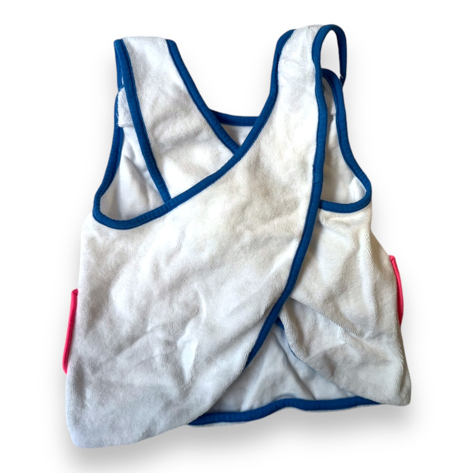 JACADI - White, blue, pink terrycloth blouse - 24 months