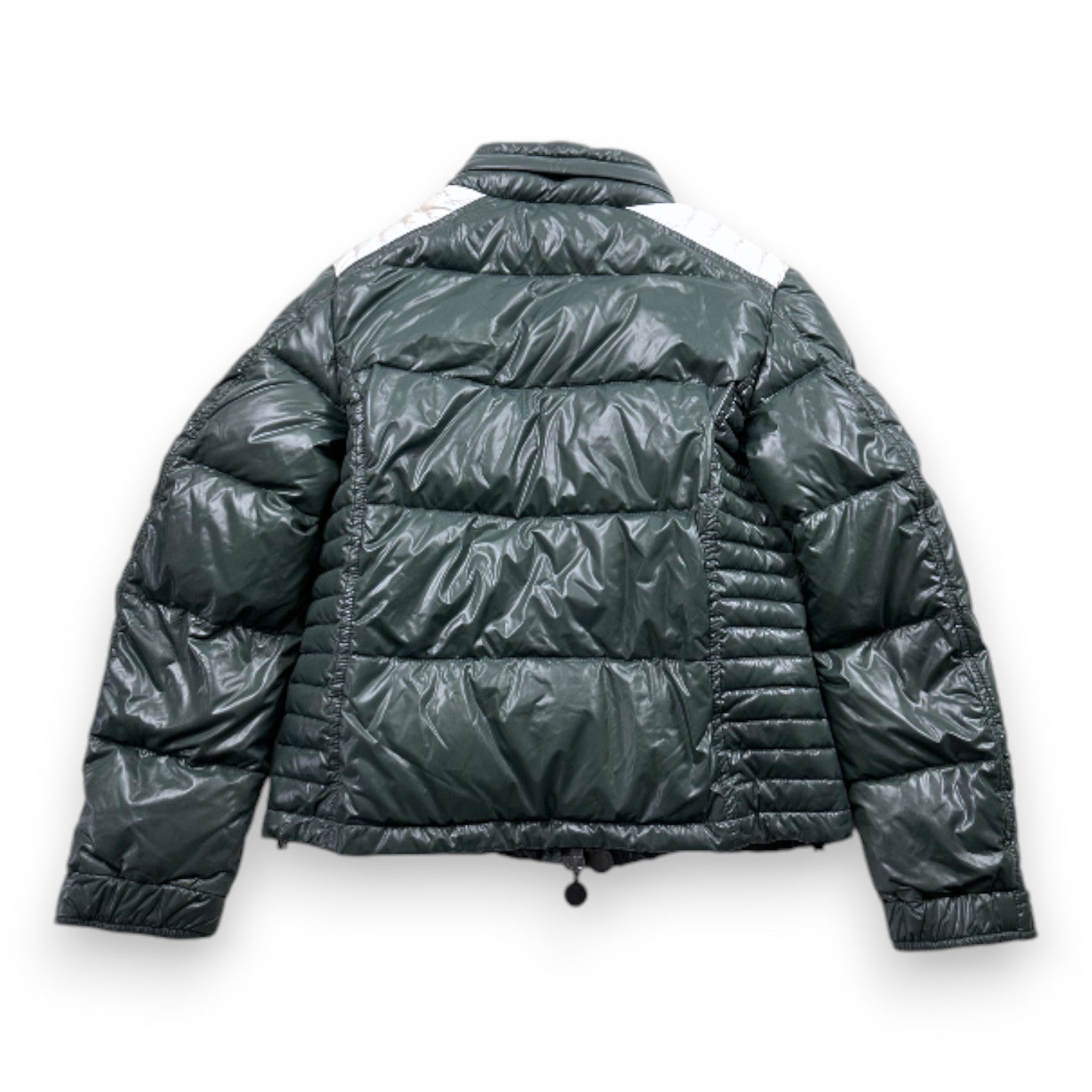 MONCLER - Green and white down jacket - 10 years