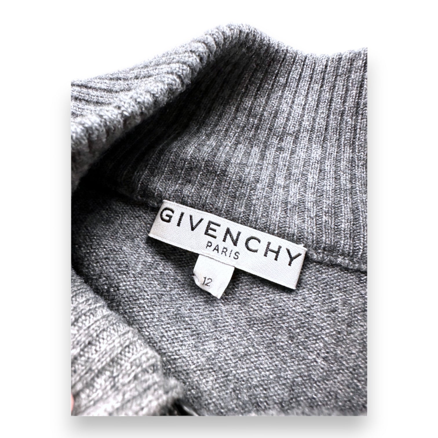 GIVENCHY - Grey wool zipped cardigan - 12 years