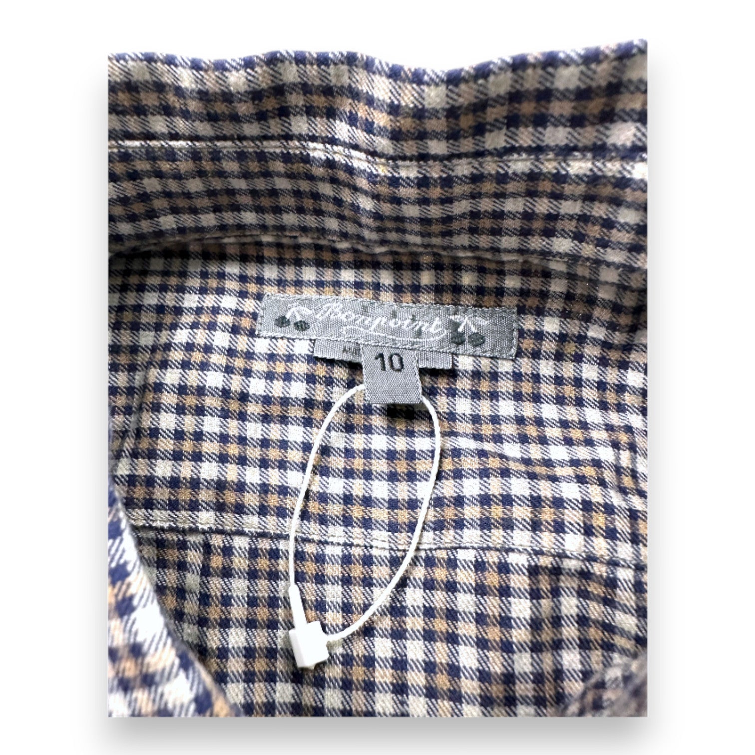 BONPOINT - Brown and blue checked shirt - 10 years