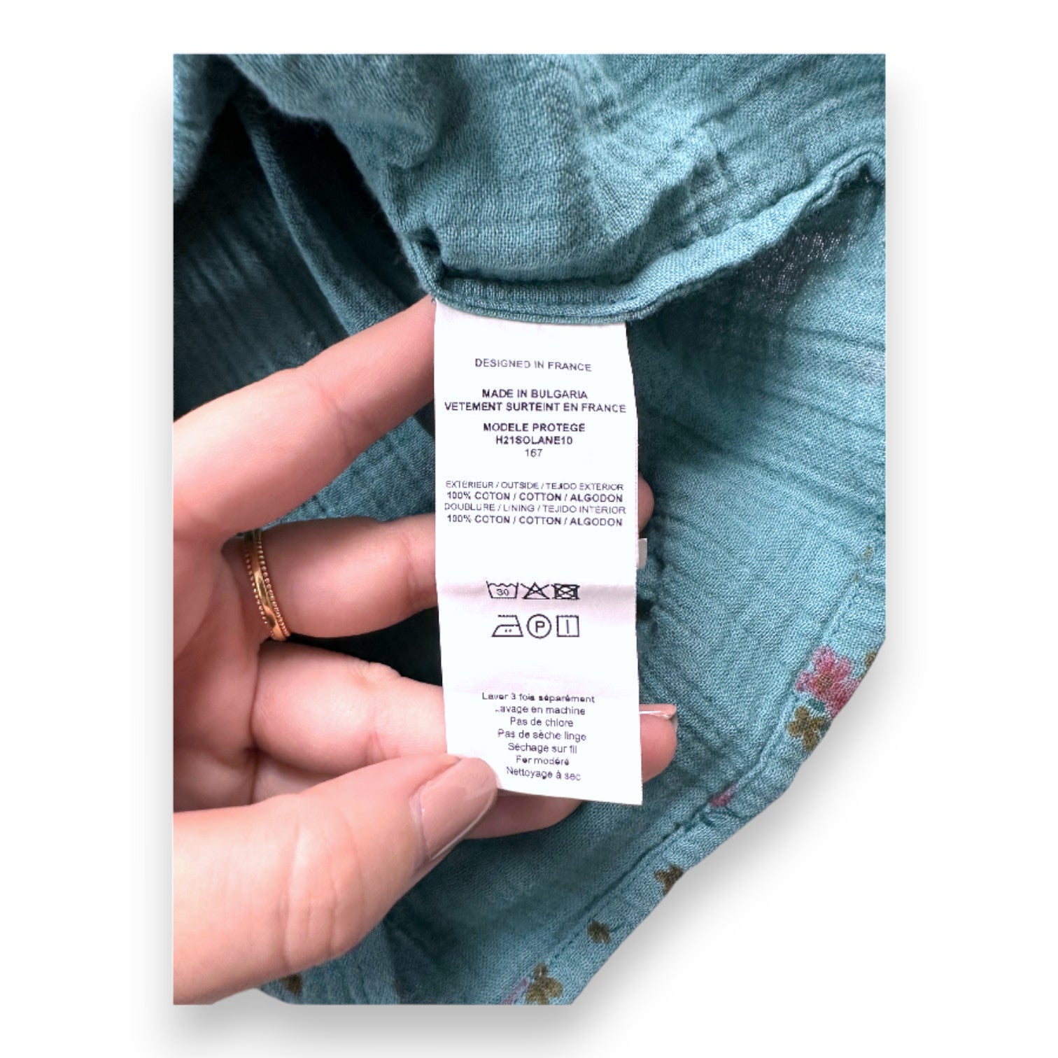 BONTON - Blue floral blouse - 12 months