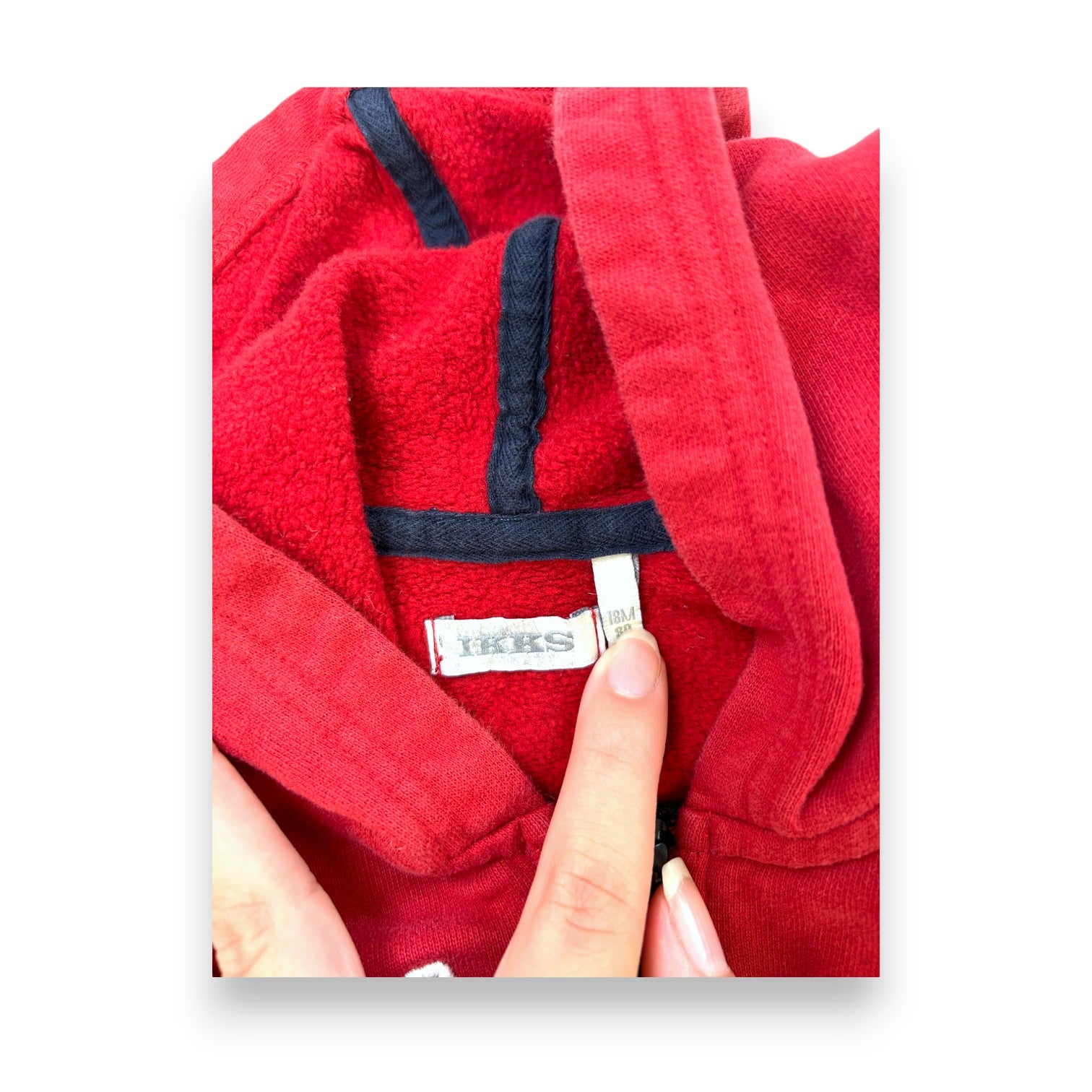 IKKS - Rotes Kapuzensweatshirt mit Reißverschluss - 18 Monate
