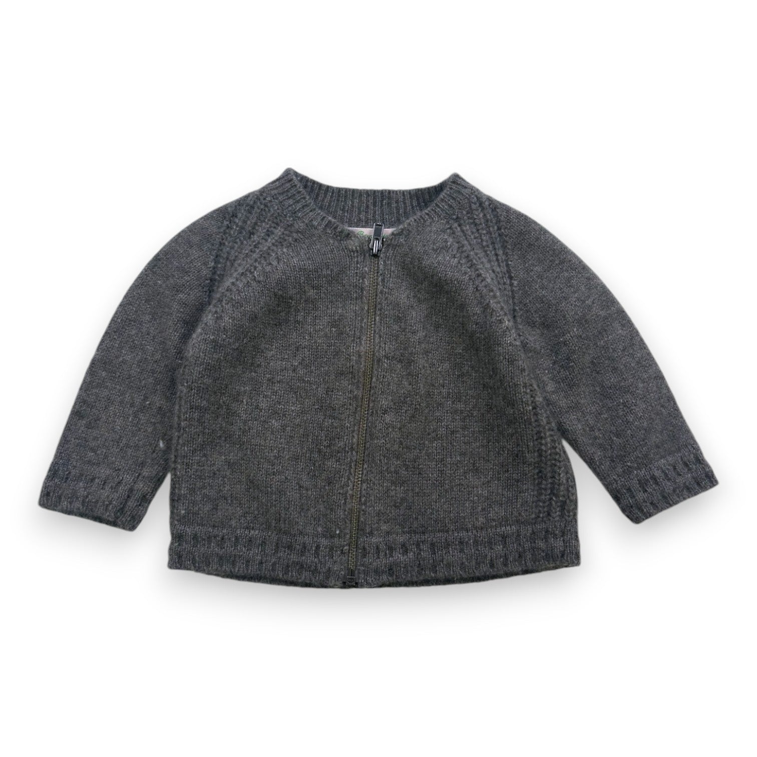 BONPOINT - Gray cashmere zip-up cardigan - 6 months