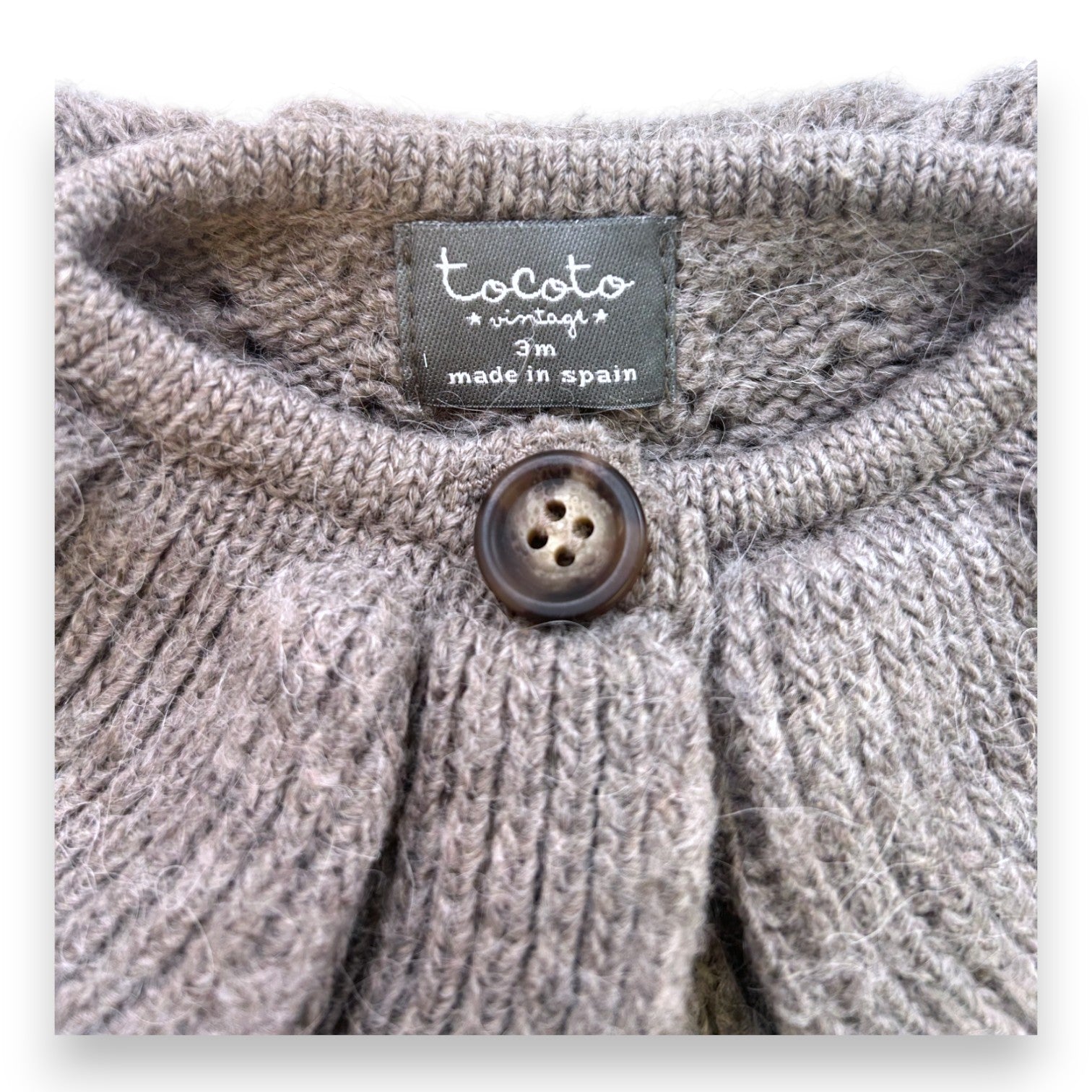 TOCOTO VINTAGE - Gray cardigan with collar - 3 months