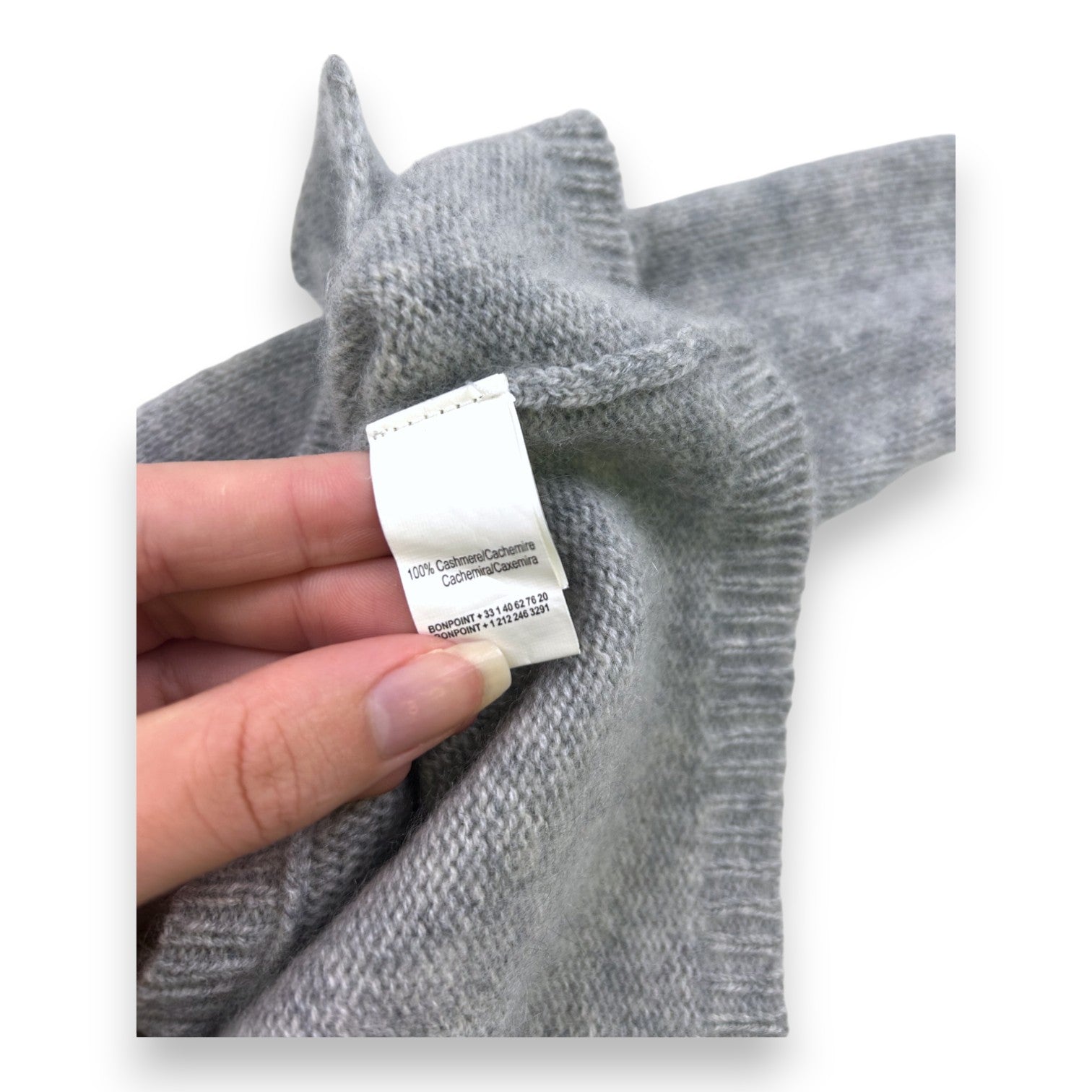 BONPOINT - Graue Kaschmir-Strickjacke - 6 Monate