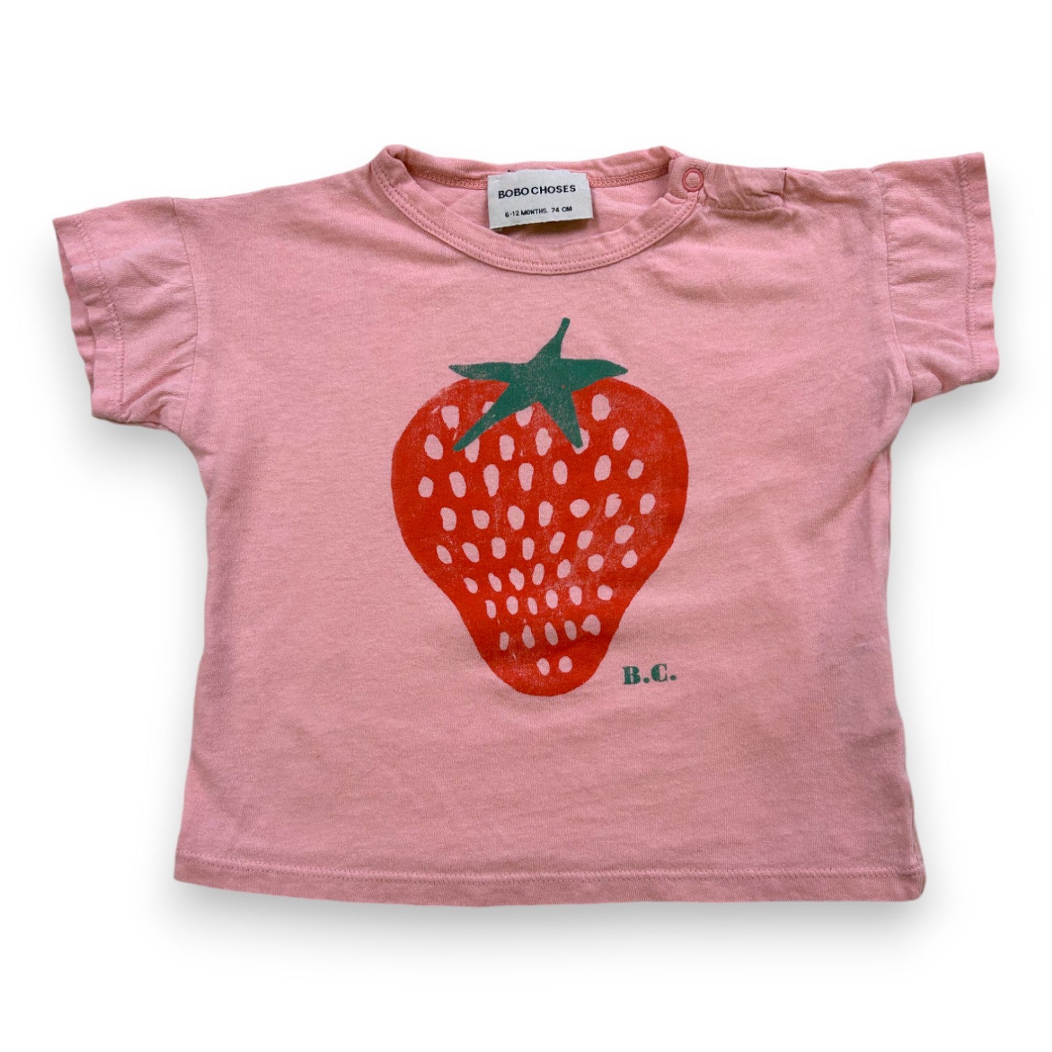 BOBO CHOSES - Strawberry pink short-sleeved T-shirt - 6/12 months