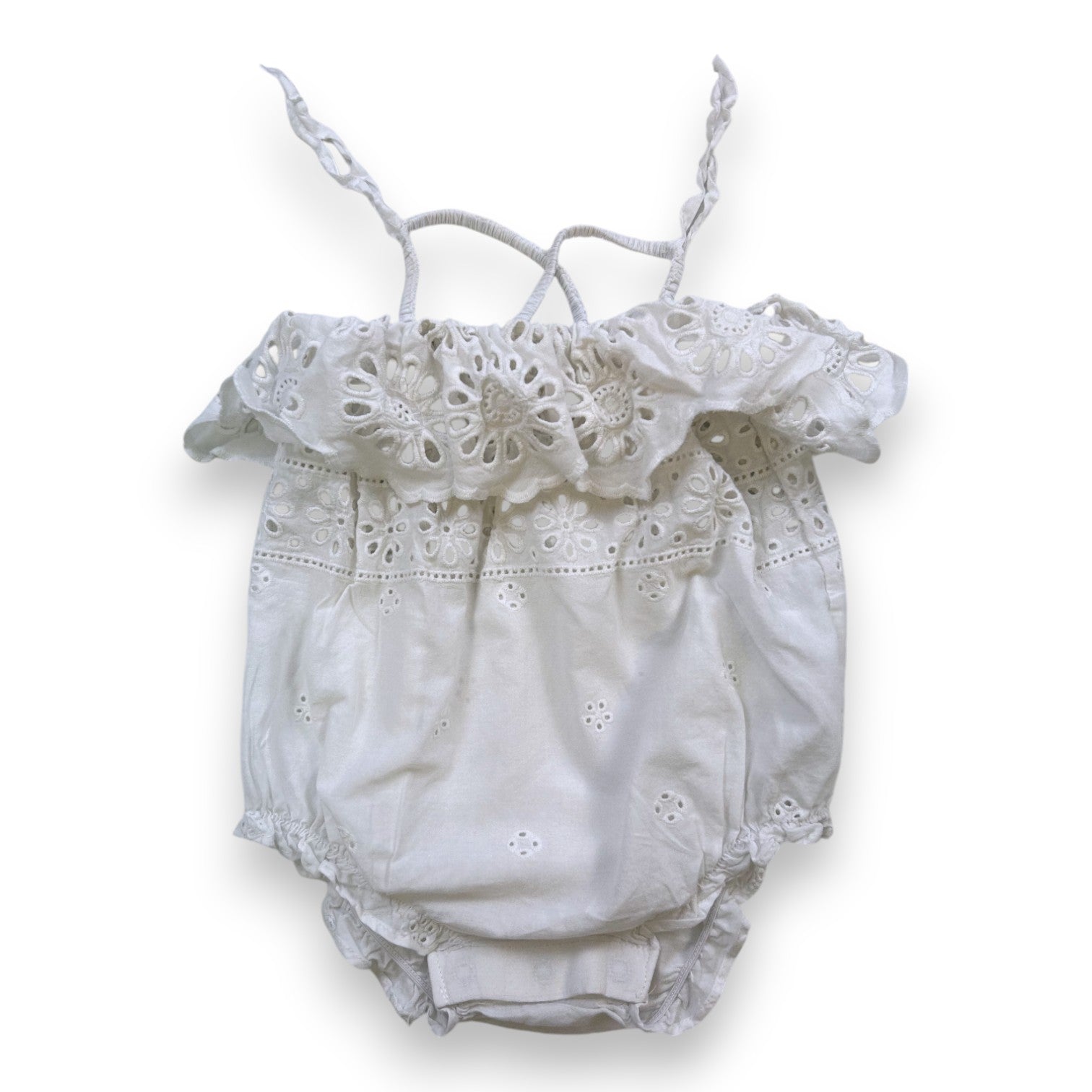 KONGES SLOJD - White embroidered romper suit - 9 months