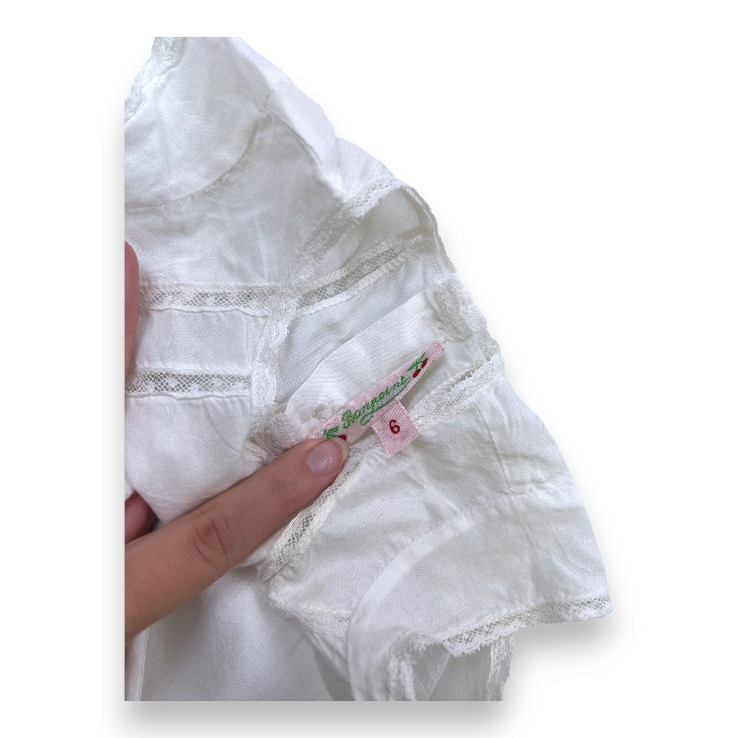 BONPOINT - White short-sleeved dress - 6 months