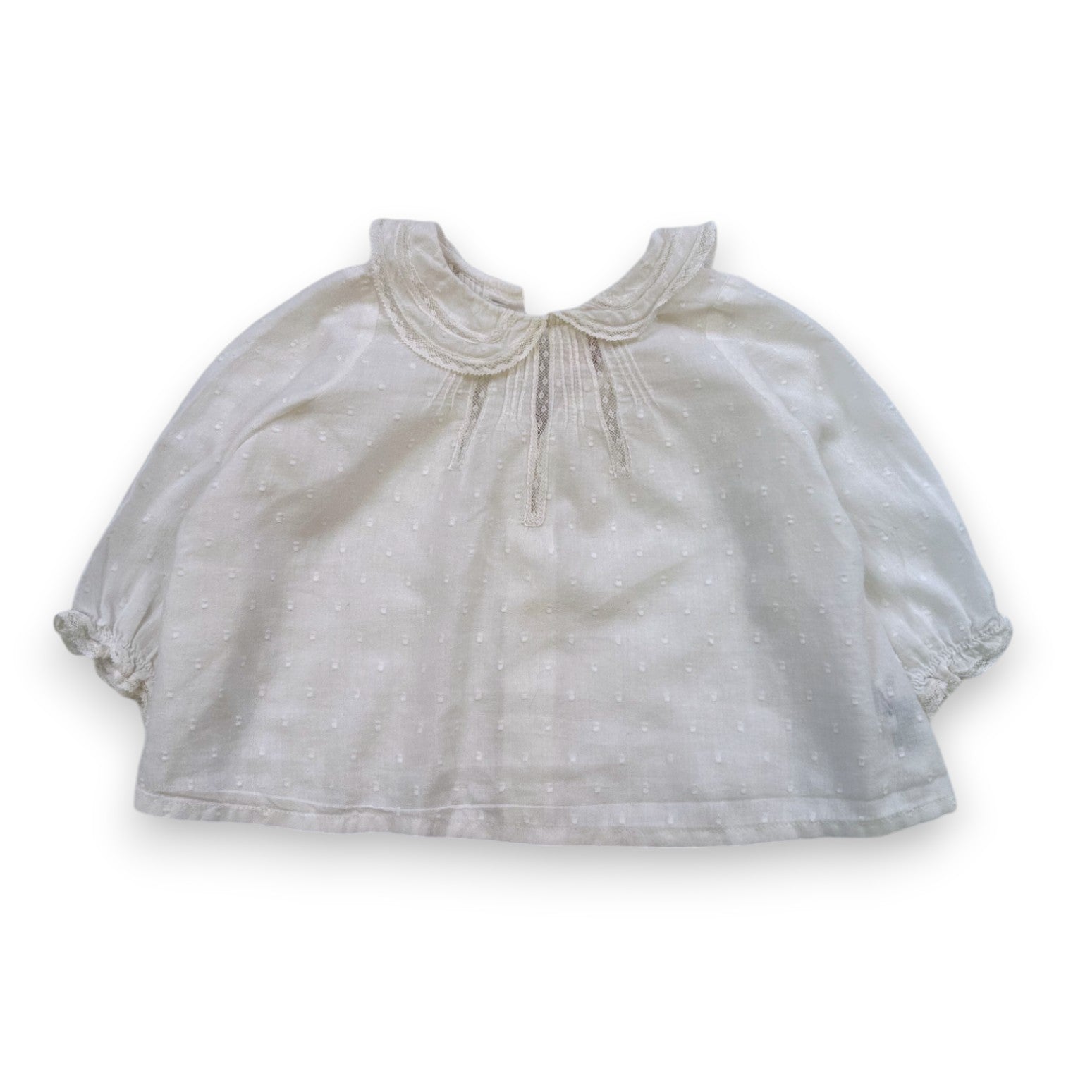 BONPOINT - White long-sleeved blouse - 6 months