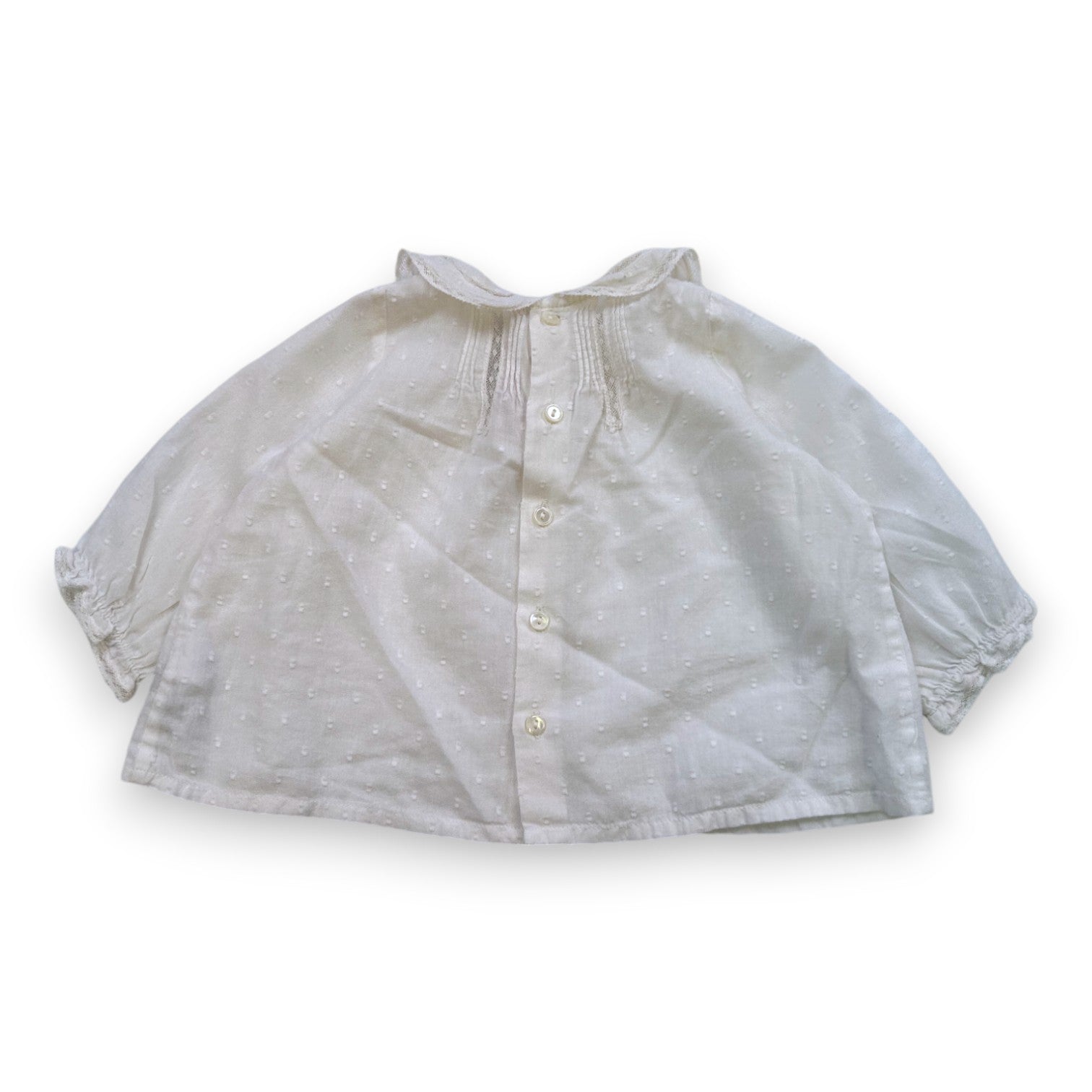 BONPOINT - White long-sleeved blouse - 6 months