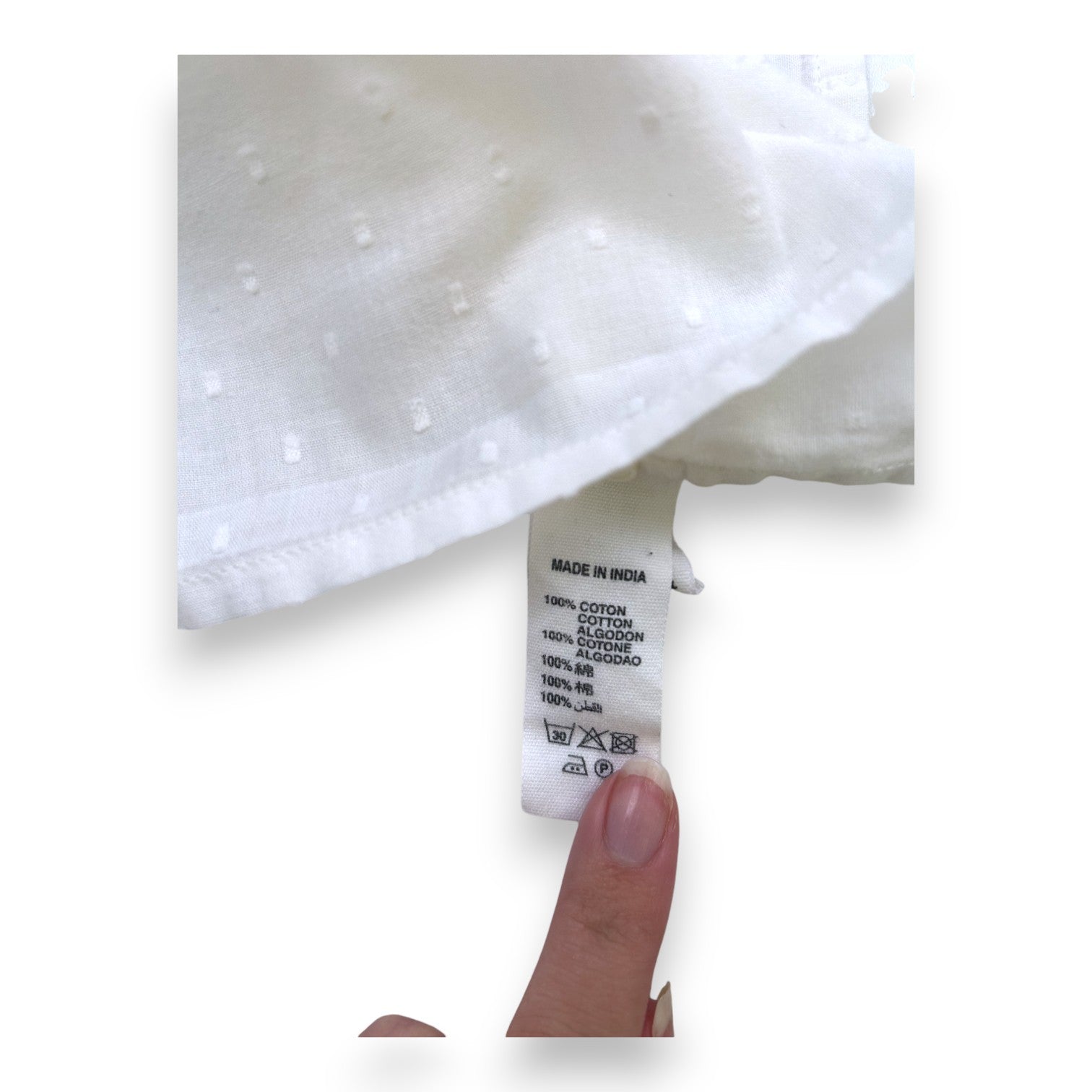 BONPOINT - White long-sleeved blouse - 6 months