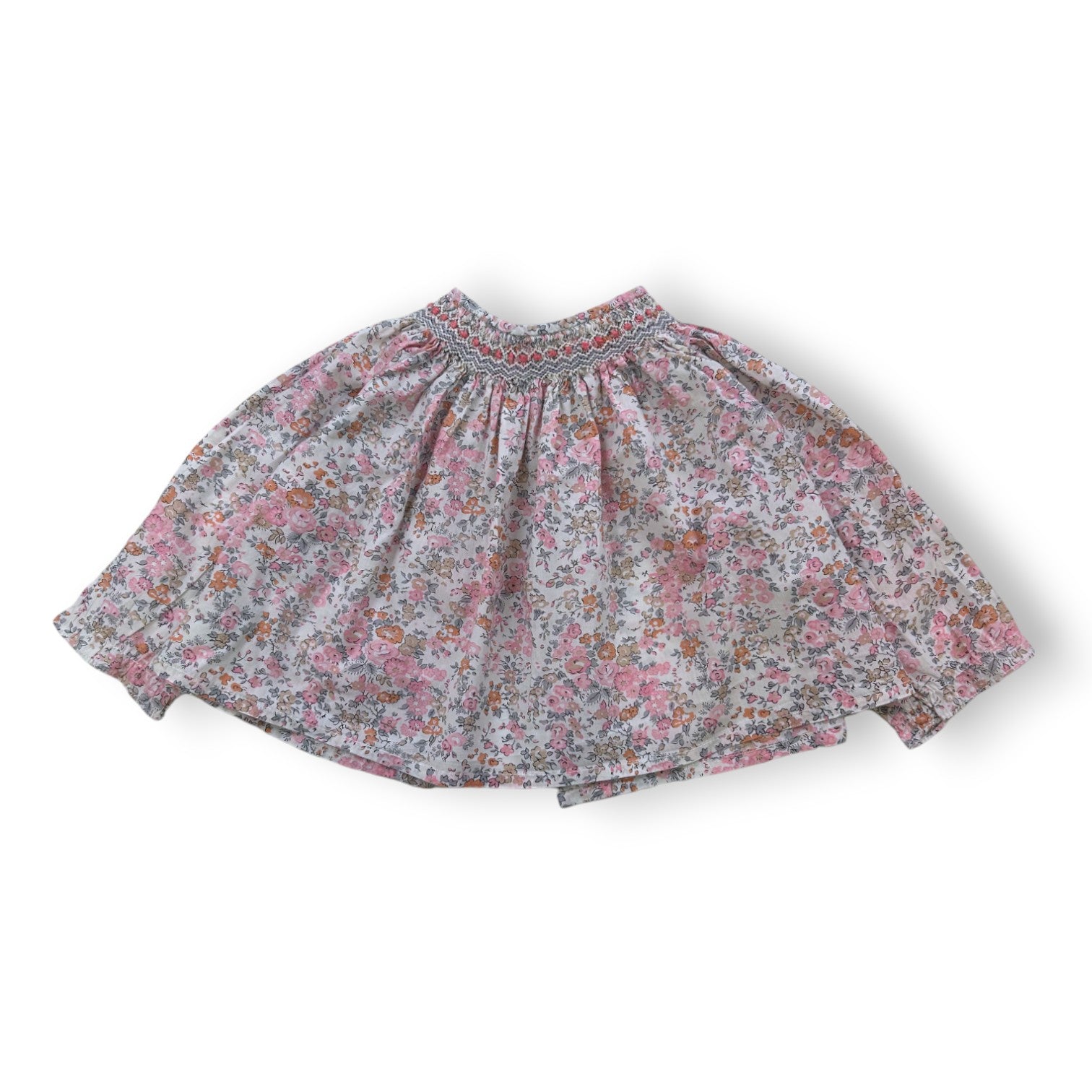 BONPOINT - Long-sleeved pink floral blouse - 6 months