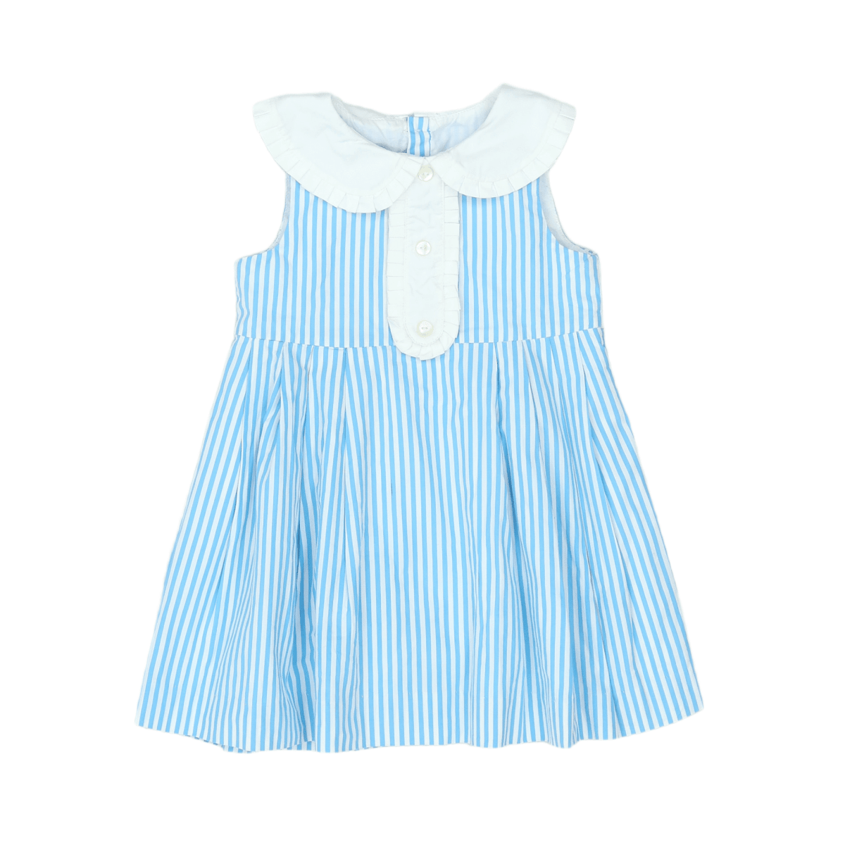 JACADI - KLEID - BLAU, WEIß - 24 MONATE