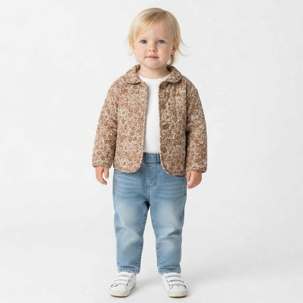 QUINCY MAE - VESTE - BEIGE, ROSE - 3 ANS