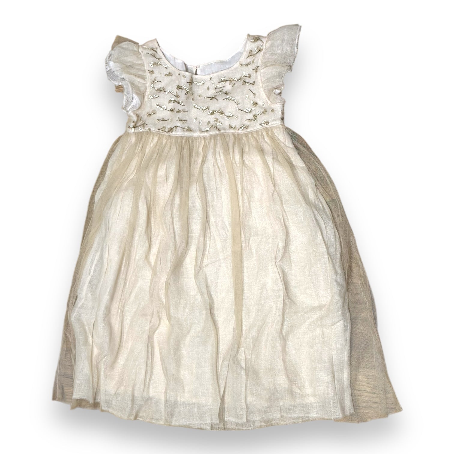 BONPOINT - BEIGE, GOLDENES KLEID - 6 JAHRE