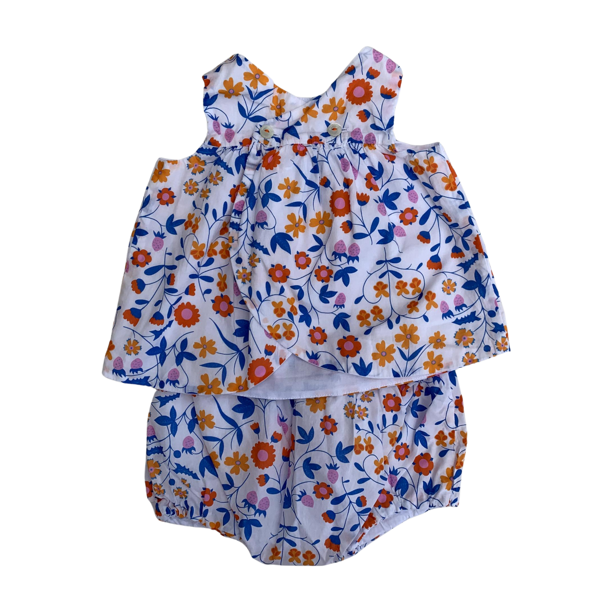 JACADI - ROBE - BLANC, BLEU - 12 MOIS