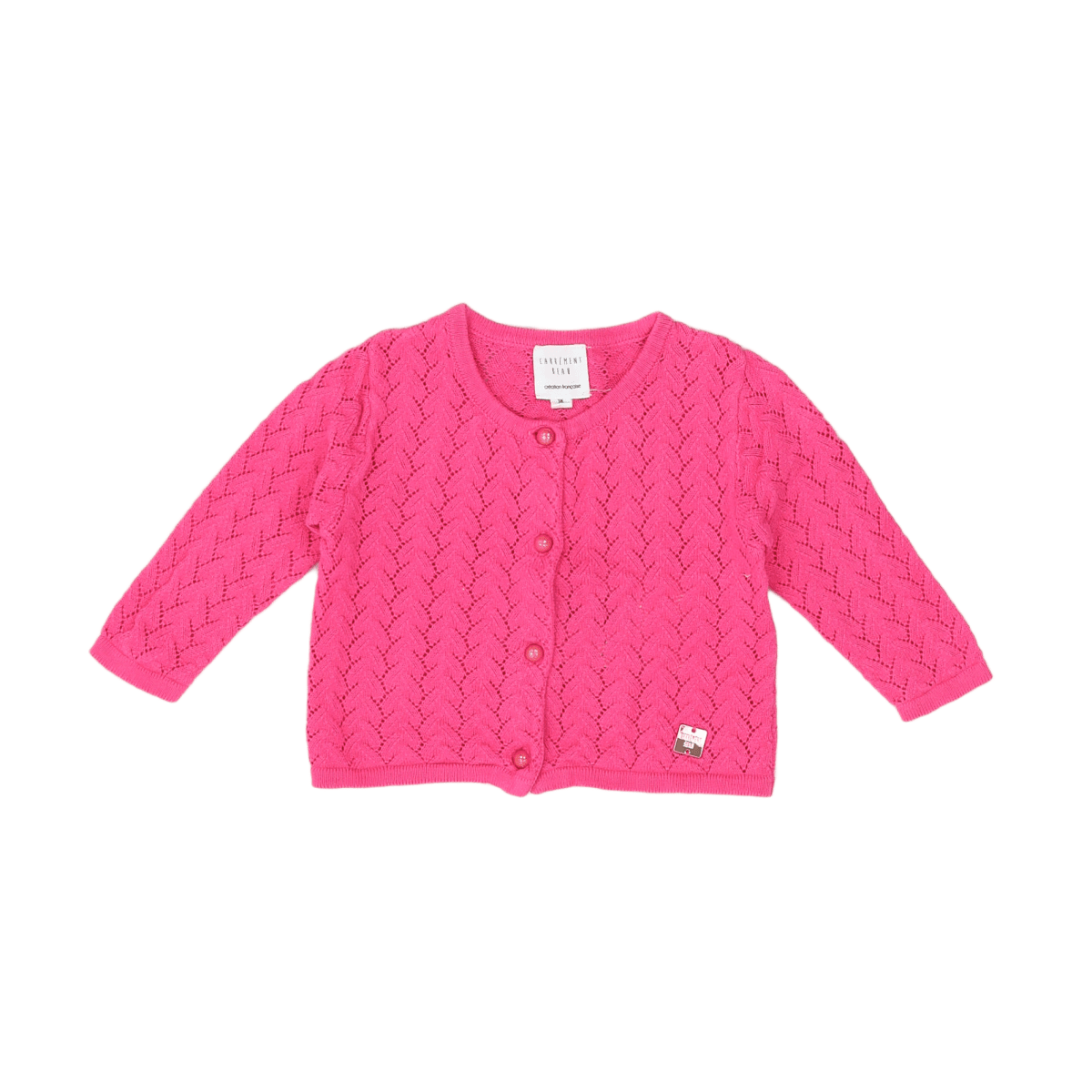 CARRÉMENT BEAU - CARDIGAN - ROSE - 3 MOIS