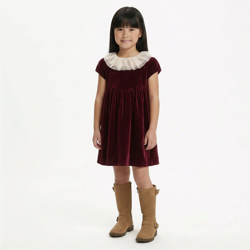 LOUIS LOUISE - ROBE - ROUGE - 6 ANS